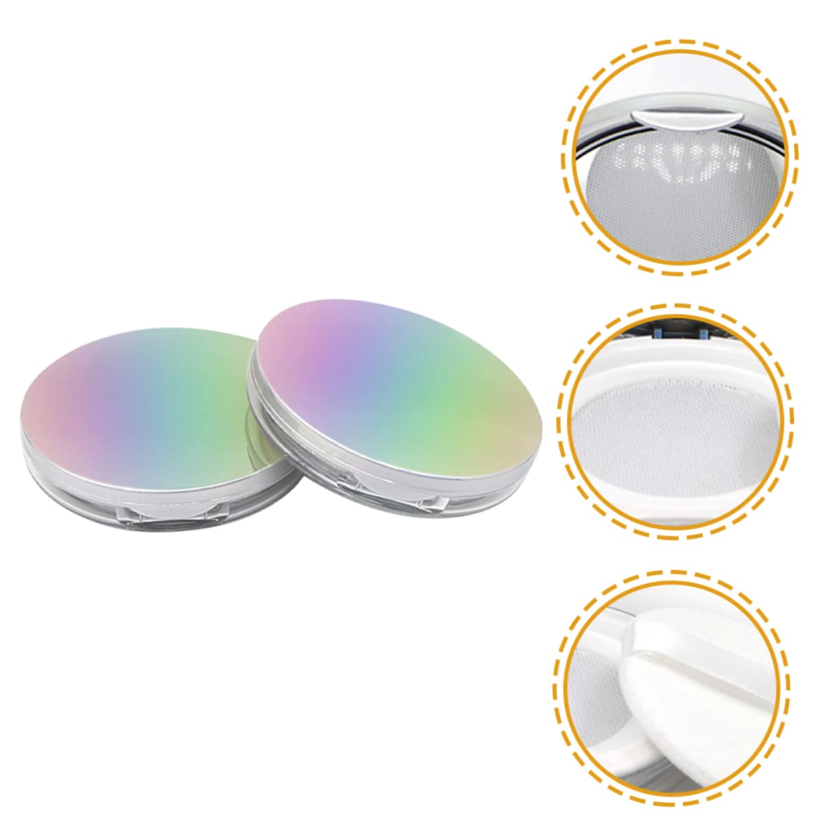 FRCOLOR 2-Pack Travel Makeup Powder Case with Mirror & Puff - Compact Loose Powder Container for On-the-Go Touch Ups, Perfect for Travel, Gym & Daily Purse