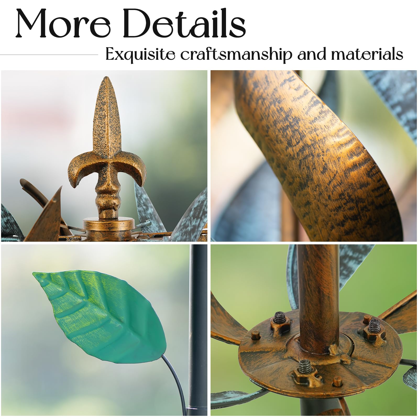 Large 360° Metal Wind Spinner for Yard & Garden - 75'' x 14'' Outdoor Decor, Birthday Gift for Women & Family | Perfect for Patio, Lawn, Backyard & Outdoor Spaces
