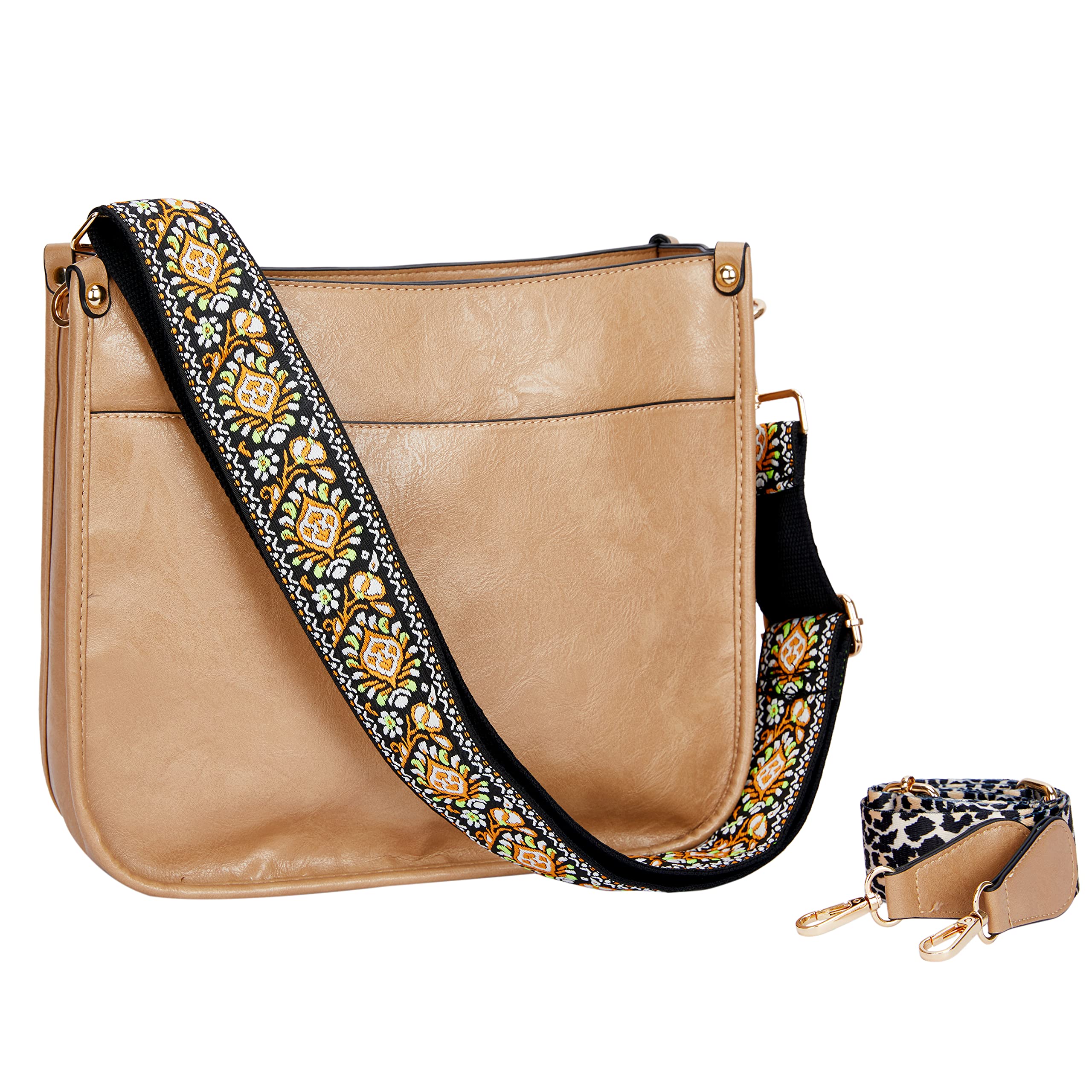 Stylish Vegan Leather Crossbody Bag for Women - Trendy Guitar Strap Shoulder Purse with 2 Adjustable Straps | Perfect for Work, Travel & Everyday Use