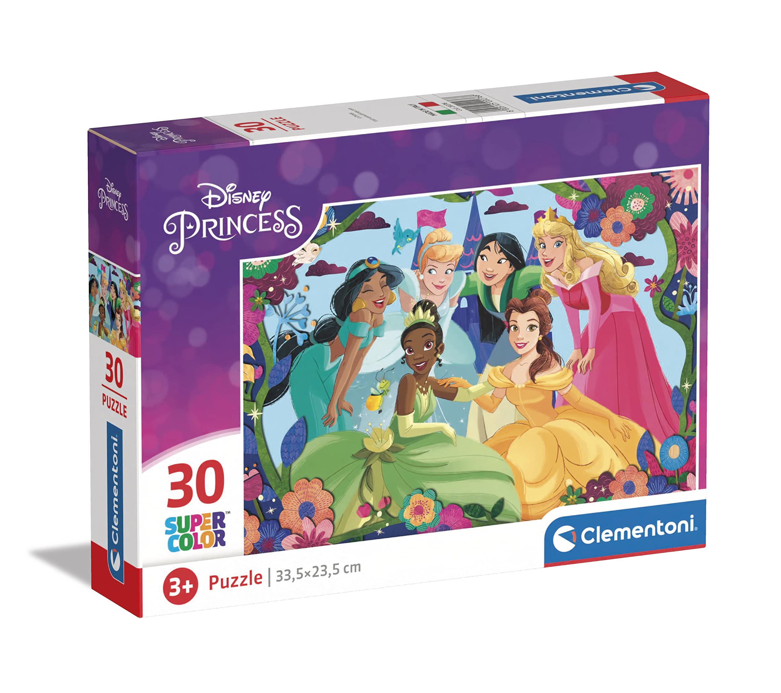 Clementoni Supercolor Puzzle - Disney Princess 30 Piece Puzzle for Kids Age 3+, Cartoon Puzzle Toy Made in Italy - Perfect for Birthday Gifts & Early Learning Activities
