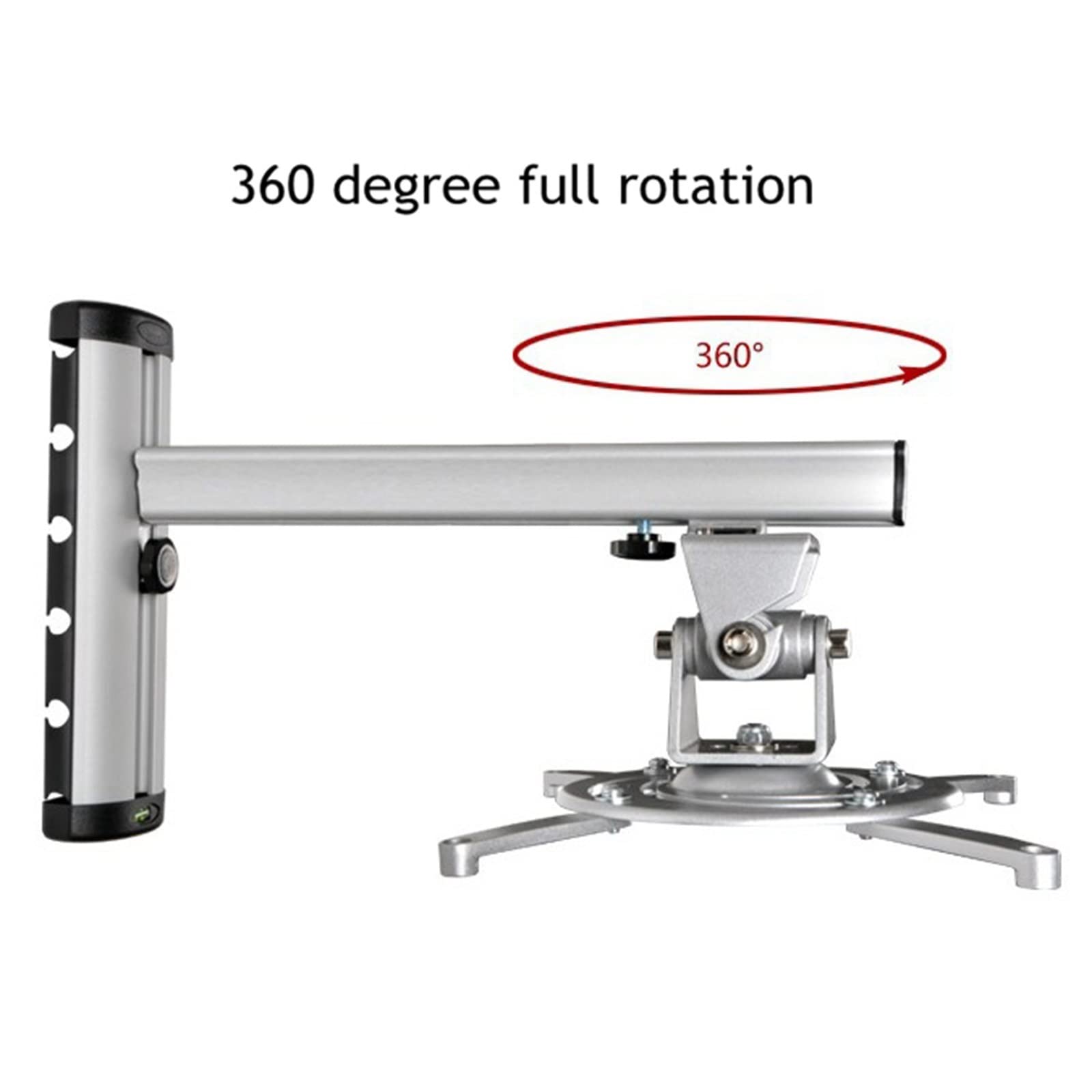 Universal Projector Stand - 360° Full Motion Aluminum Alloy Wall Mount with Retractable Bracket for Home Theater, Office Presentations & Outdoor Movie Nights
