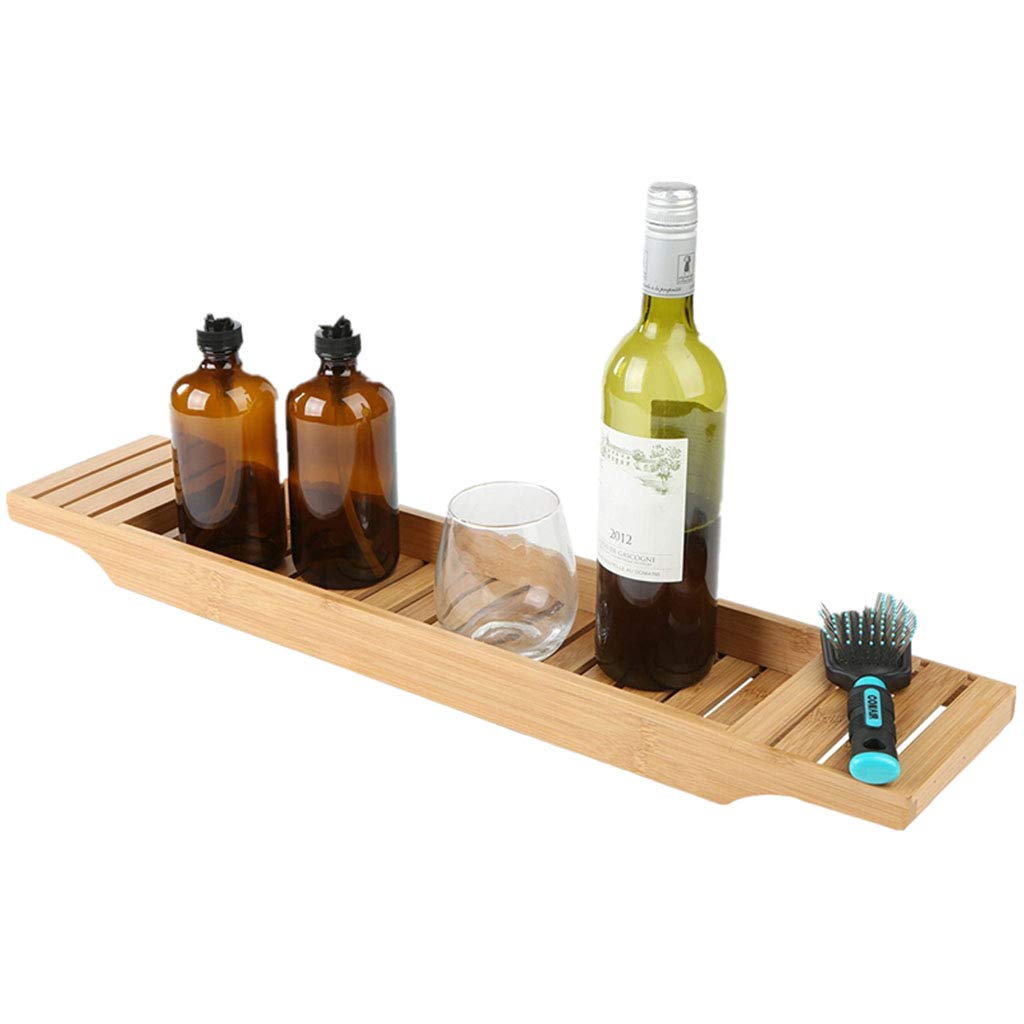 Premium Waterproof Bathtub Tray - Multi-Function Bath Shelf with Cup Holder & Book Stand (Yellow, 70x14.5x4.5cm) - Perfect for Relaxing Baths, Reading & Wine Time