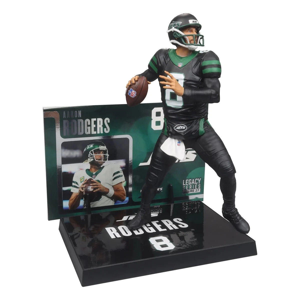 Aaron Rodgers New York Jets NFL Black Jersey Platinum Chase Posed Figure – 2024 SportsPicks Collectible for Fans & Memorabilia Enthusiasts | Perfect for Display, Gifts, and Game Day Decor