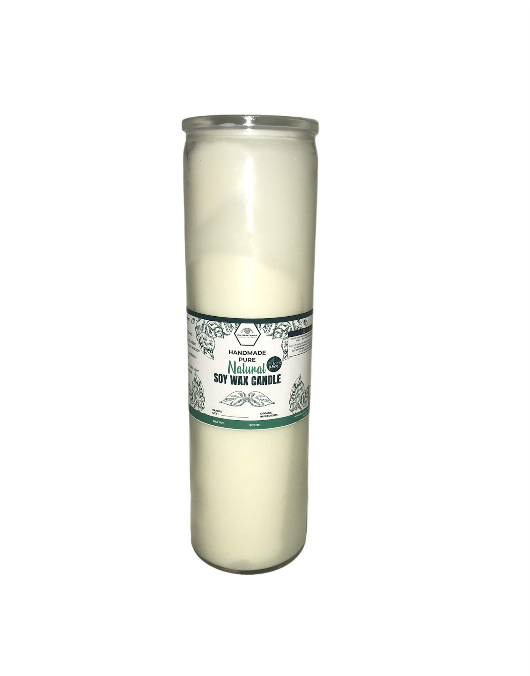 BearNaturalOrganics 7-Day Unscented Prayer Candle - All Natural Pure Organic Vegan Soy Wax Pillar Candle, 2x9 Inches, 12-Pack - Perfect for Meditation, Prayer & Spiritual Rituals
