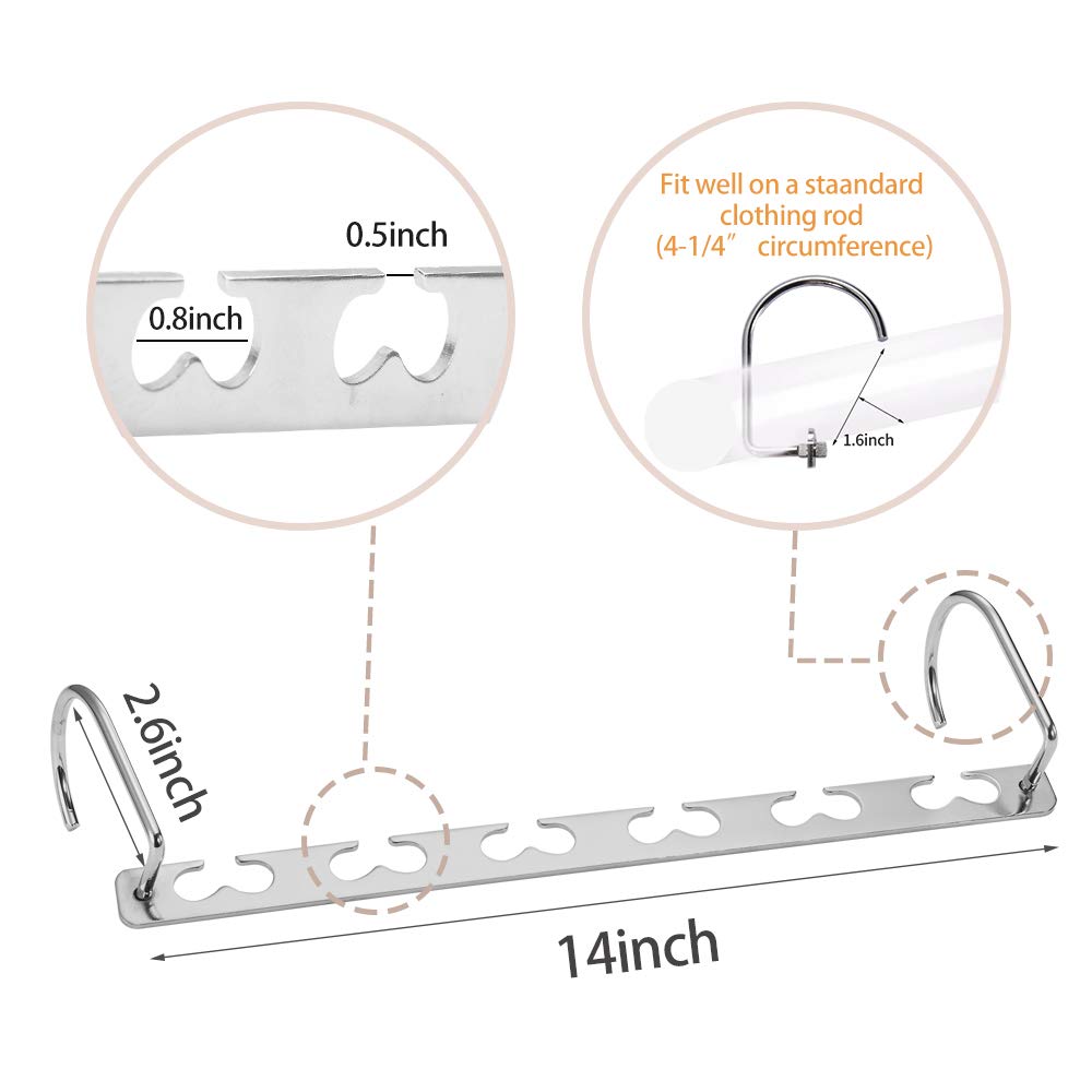 Space Saving Clothes Hangers - 20 Pack Metal Magic Hangers for Wardrobe Organization, Wrinkle-Free Closet Storage | Perfect for Small Spaces, Travel & Home Organization