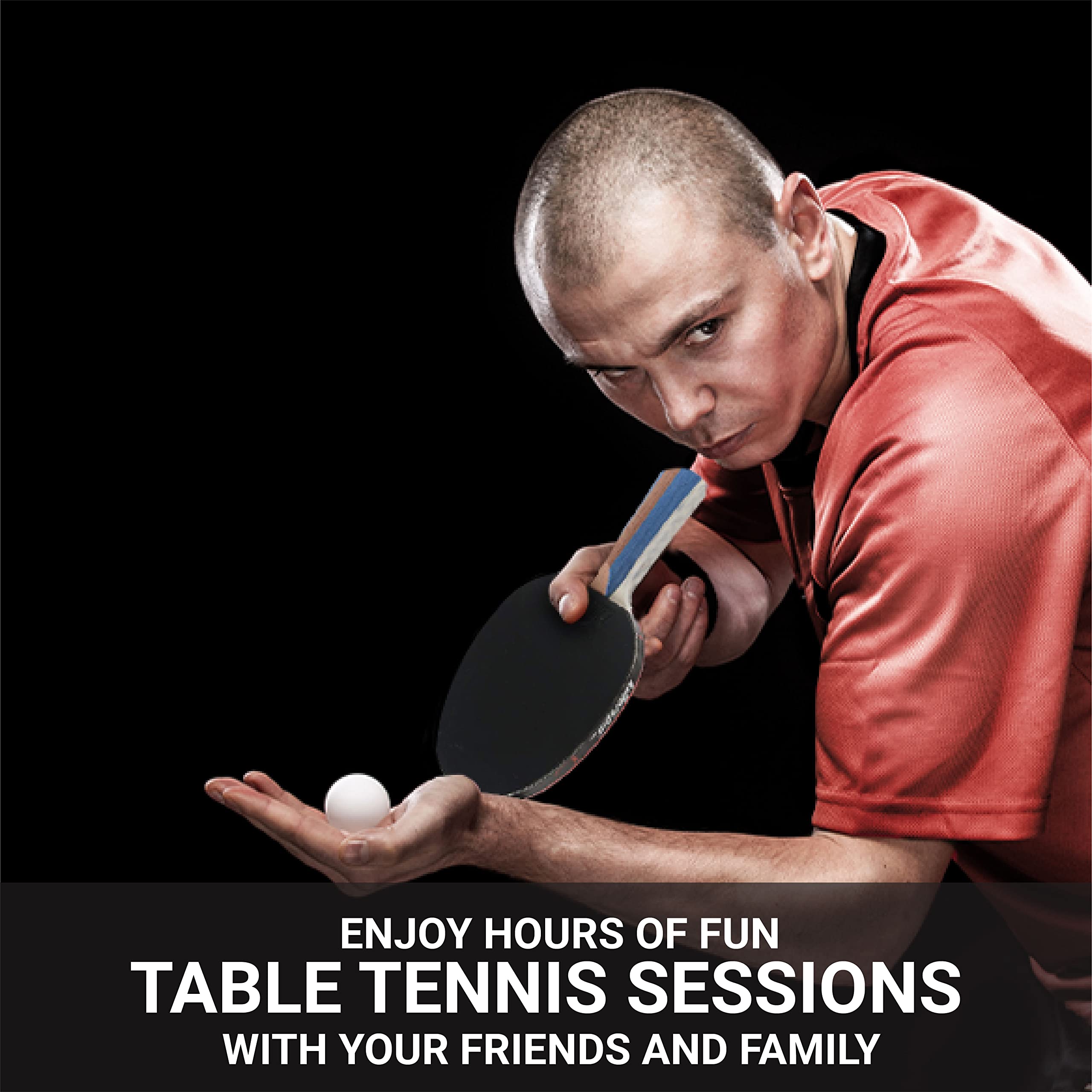 Killerspin Jet Set - 4 Premium Table Tennis Paddles & 6 Ping Pong Balls - Professional & Beginner Friendly Ping Pong Racket Kit for Indoor/Outdoor Play - Perfect for Home, Office, Gym & Tournament Use