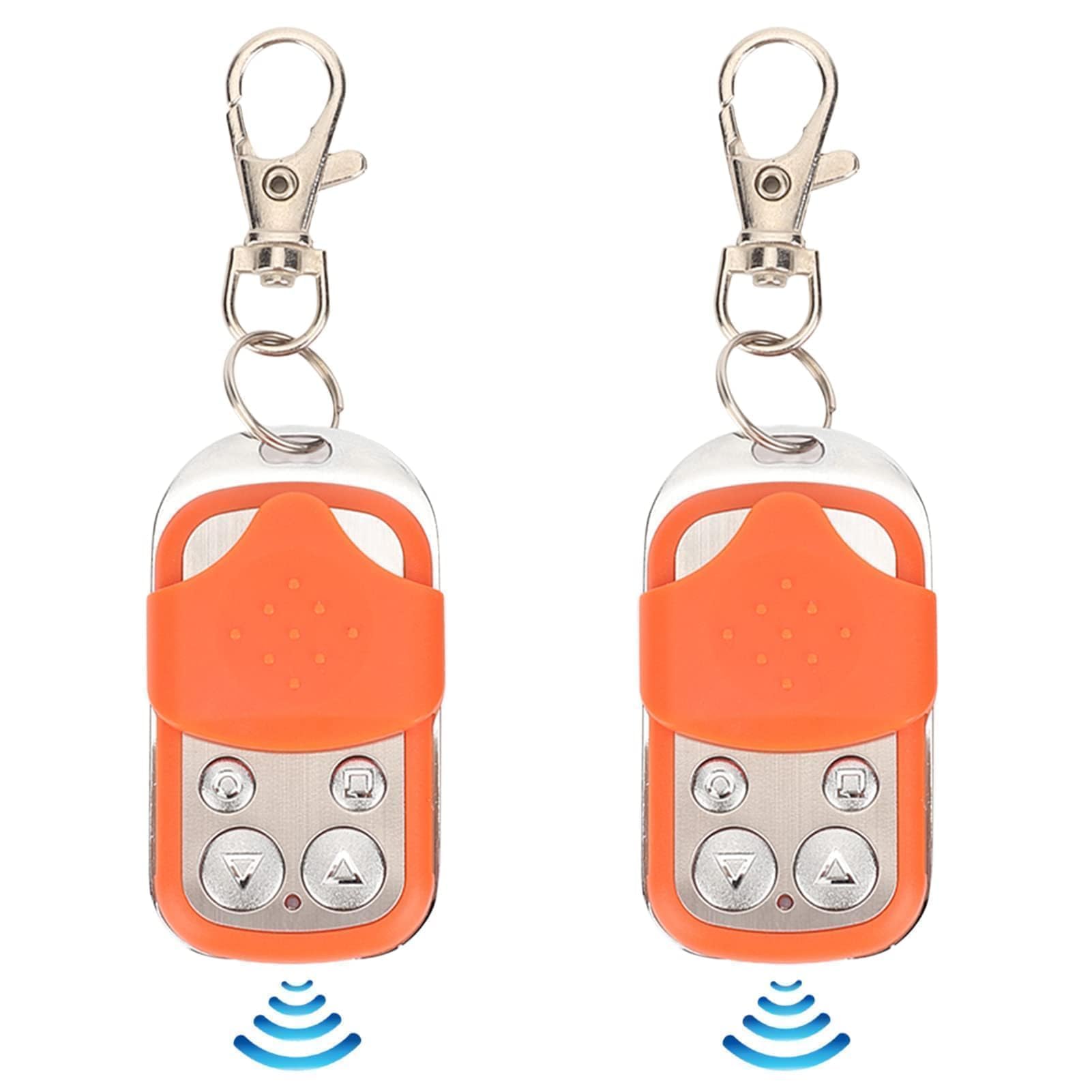 **Automatic Gate Opener Remote Control - HCS301 Key Fob for Electric Sliding & Rolling Driveway Gates, Chicken Coop Doors - 2 Pack (Orange) - Easy Installation & Secure Access for Homes, Farms & Commercial Properties**