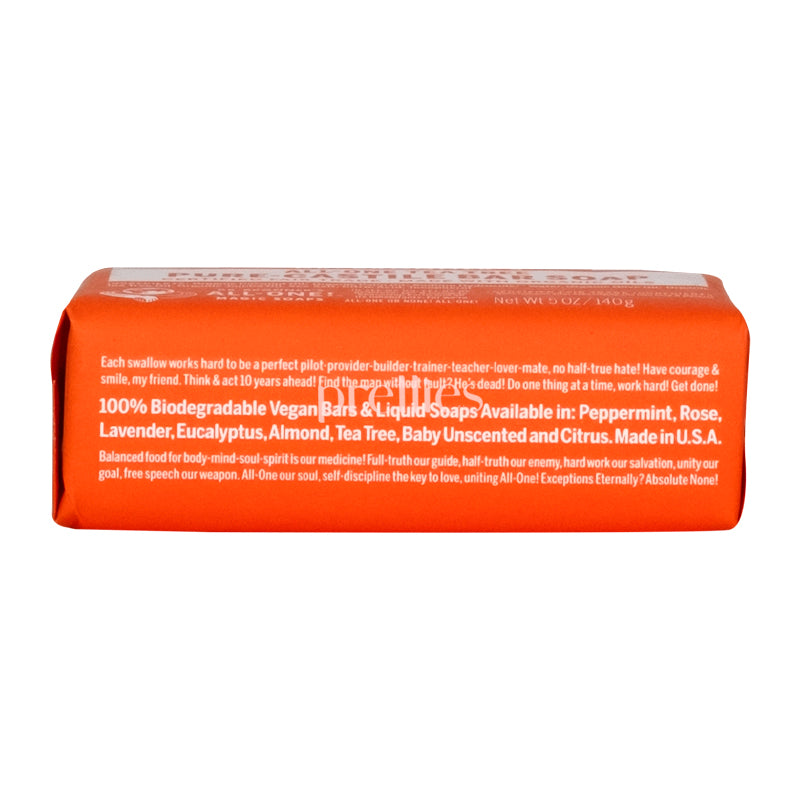 Dr. Bronner's Organic Tea Tree Bar Soap 140g - All-in-One Cleanser for Face, Body & Hair | Natural Vegan Soap for Acne, Oily Skin & Daily Use - Perfect for Travel & Gym