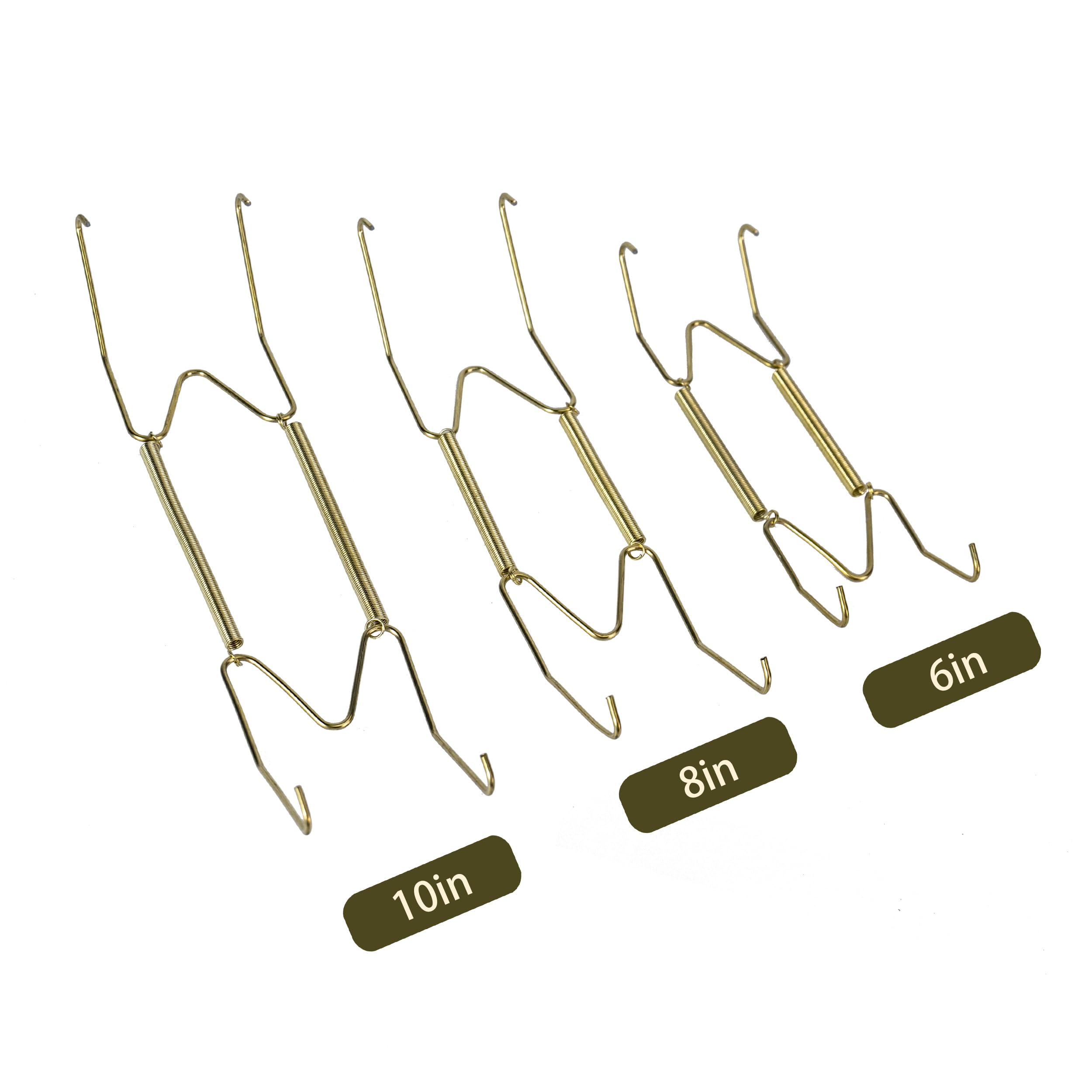 12-Piece Invisible Vertical Plate Holder Set - 6 Wall Plate Hangers with 10 Wall Hooks for Displaying Plates, Platters & Dishes (Gold, 6/8/10 Inch) - Perfect for Kitchen Decor, Dining Room Wall Art & Plate Collections