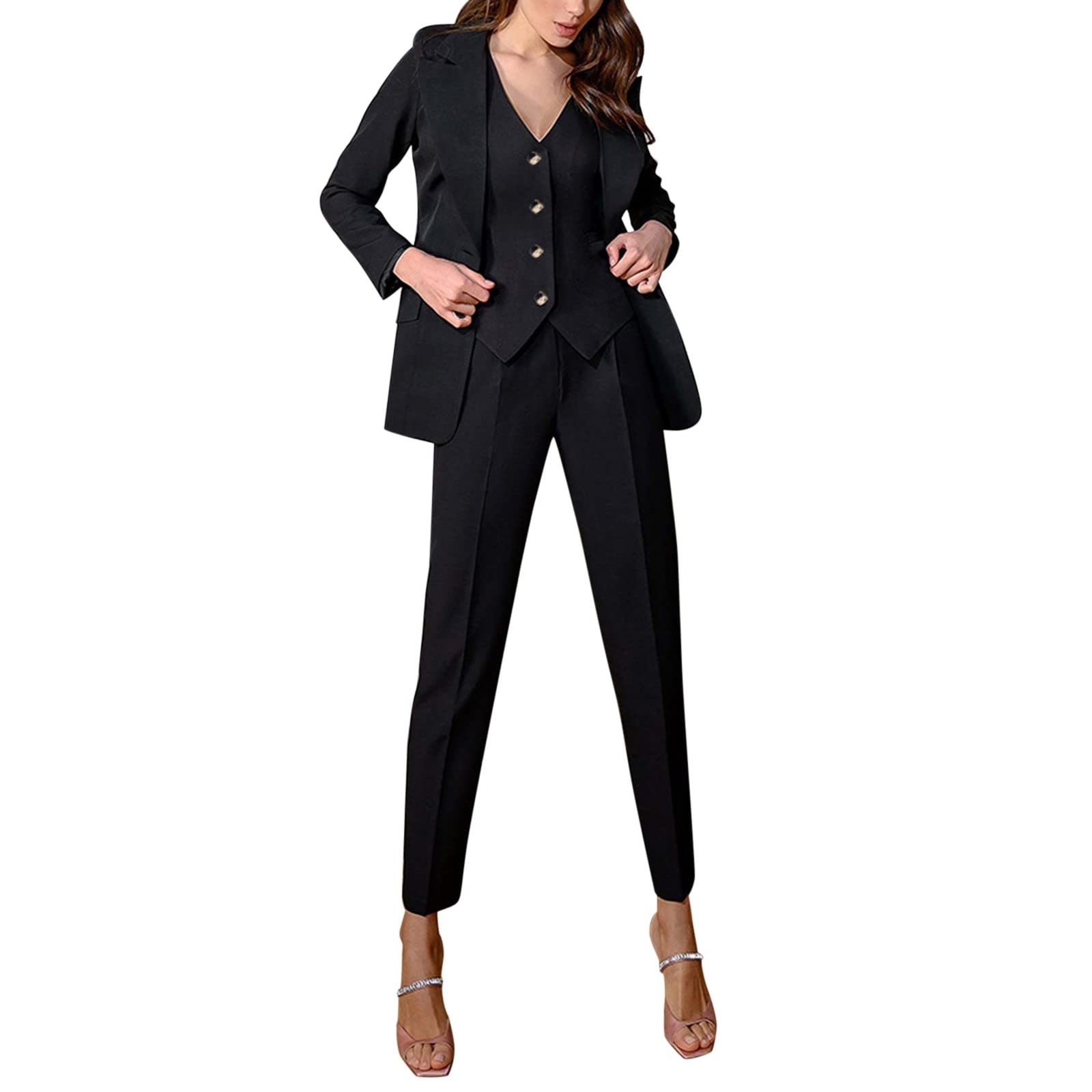 Elegant Hemlock Cocktail Pant Suits for Women - Long Sleeve Formal Trousers Suit for Autumn & Winter | Perfect for Office Wear, Business Meetings & Special Occasions