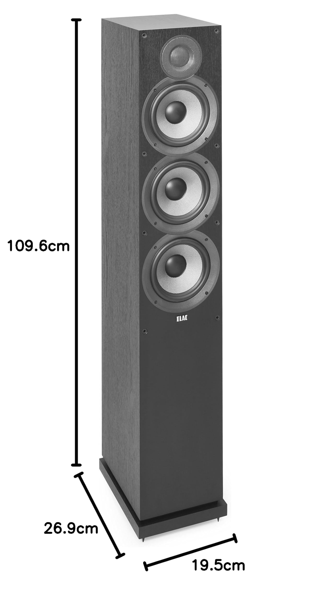ELAC Debut F6.2 Floor Standing Speaker - High Fidelity 2.0 Stereo & 5.1 Surround Sound System with 3-Way Design - Perfect for Home Theater, Music Playback, and Audiophile Listening
