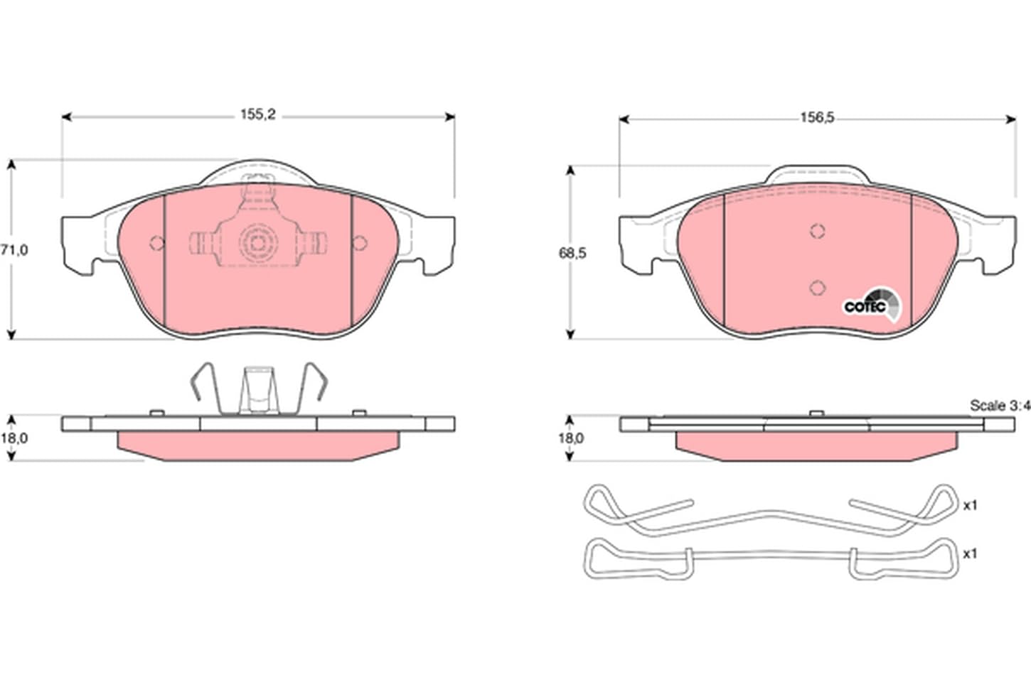TRW GDB1468 Premium Brake Pads - High Performance Ceramic Brake Pads for Smooth & Quiet Stopping - Perfect for Daily Commute, Highway Driving & Heavy-Duty Vehicles