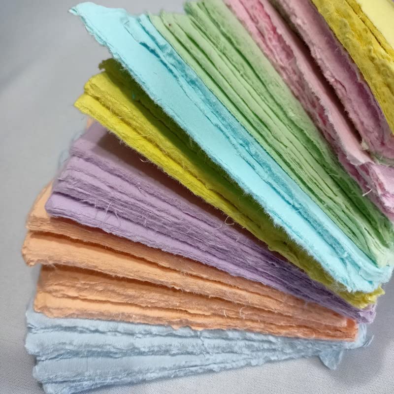 Premium Handmade Deckle Edge Paper - 50-Pack 9x9 Inch Multicolor Square Cardstock for Calligraphy, Scrapbooking, Wedding Invitations | Perfect for DIY Crafts, Origami, Watercolor Painting & Elegant Menu Cards