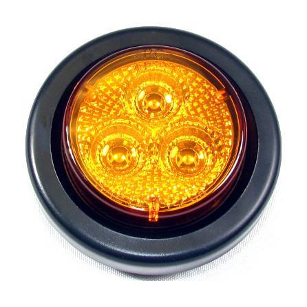 Fortpro 2 Round Clearance/Marker LED Lights with 3 LEDs - Durable Waterproof Truck Trailer Lights for Off-Road Vehicles, Boats & Emergency Signaling