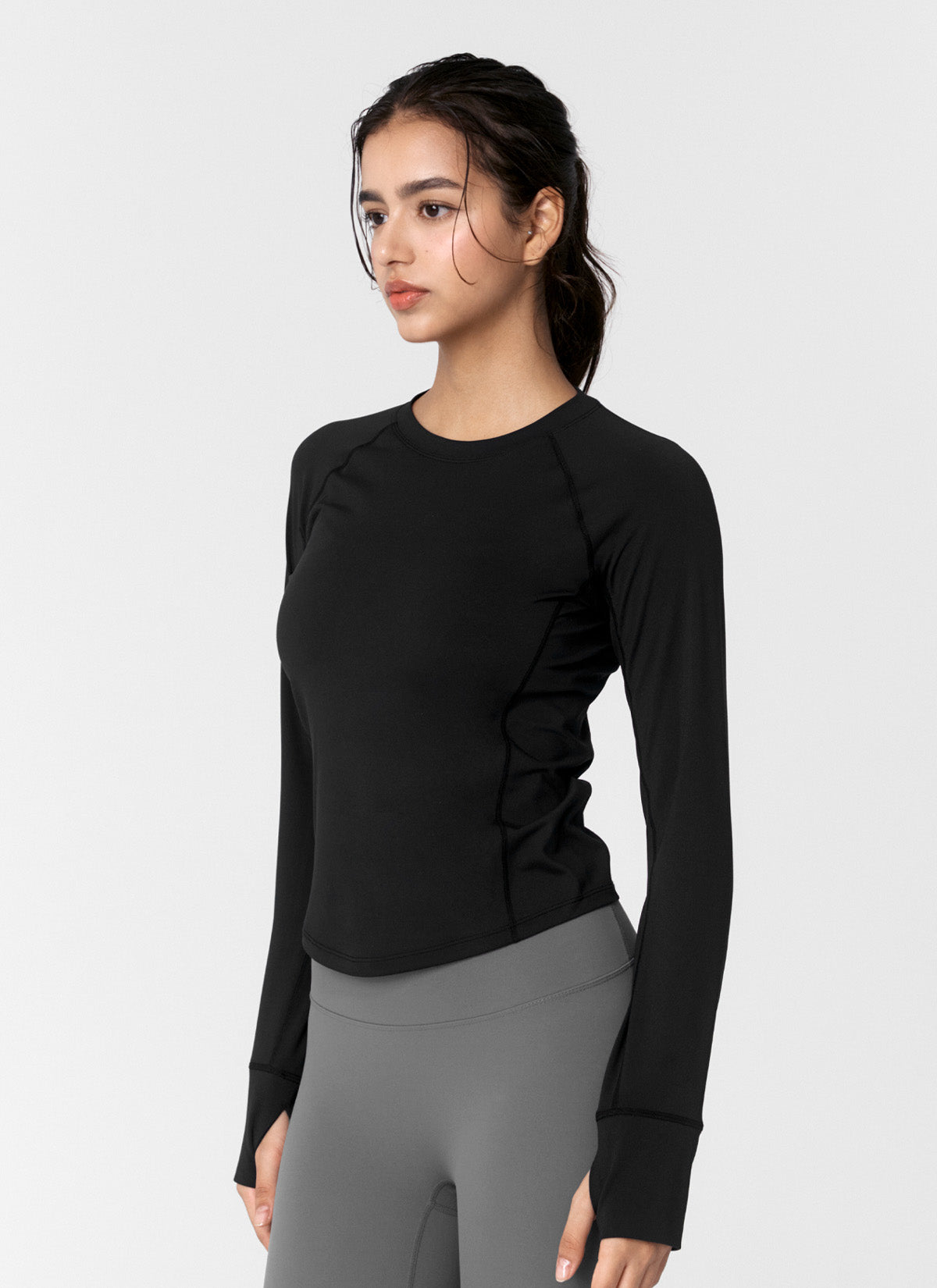 High Intensity Fingerhole Long Sleeve Workout Shirt - Gym, Yoga & Running Performance Top for Women & Men