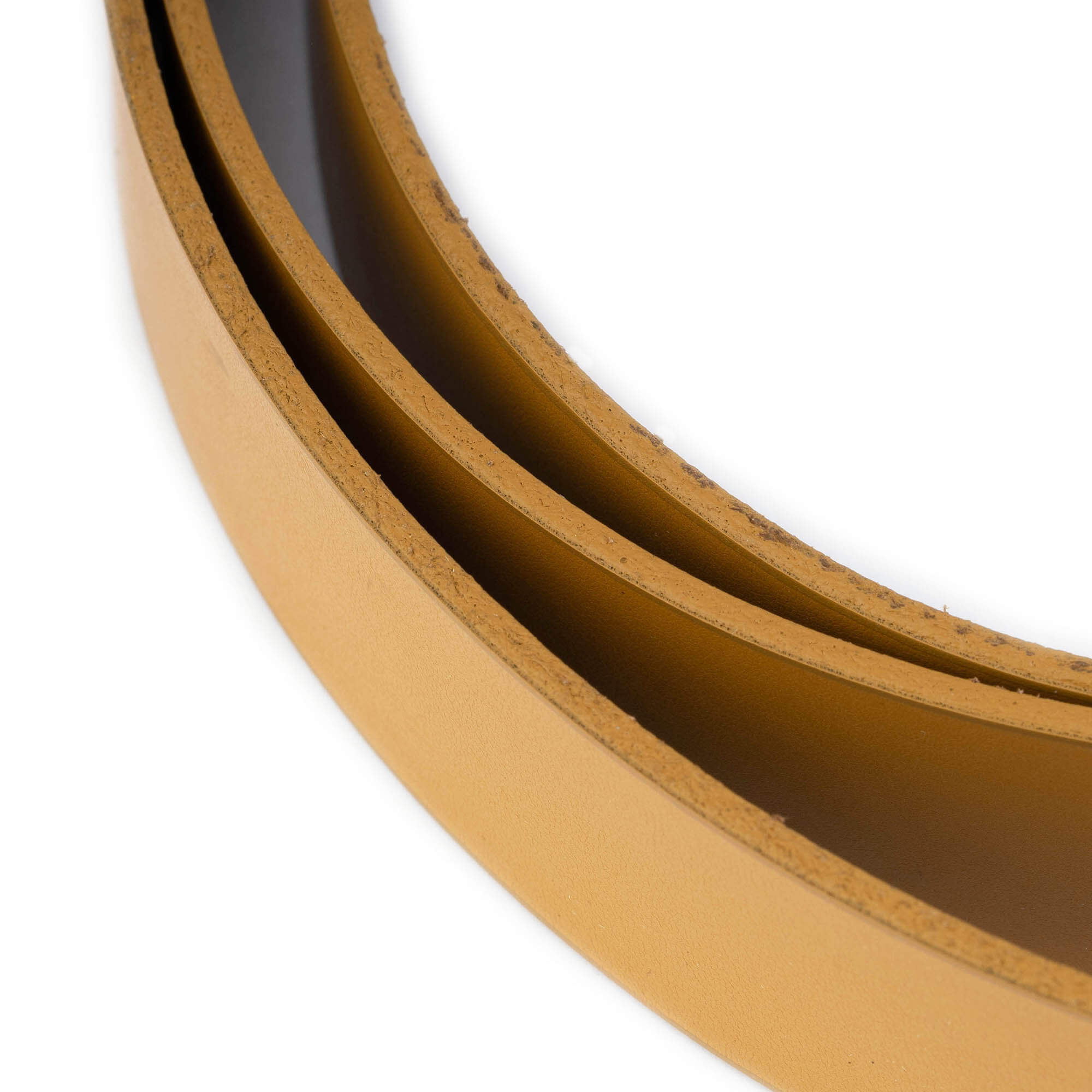 Premium 3.0 cm Mustard Yellow Leather Belt Strap for Montblanc Buckles - Women's Replacement Belt with Pre-Punched Holes | Perfect for Office, Casual Wear & Fashion Accessories