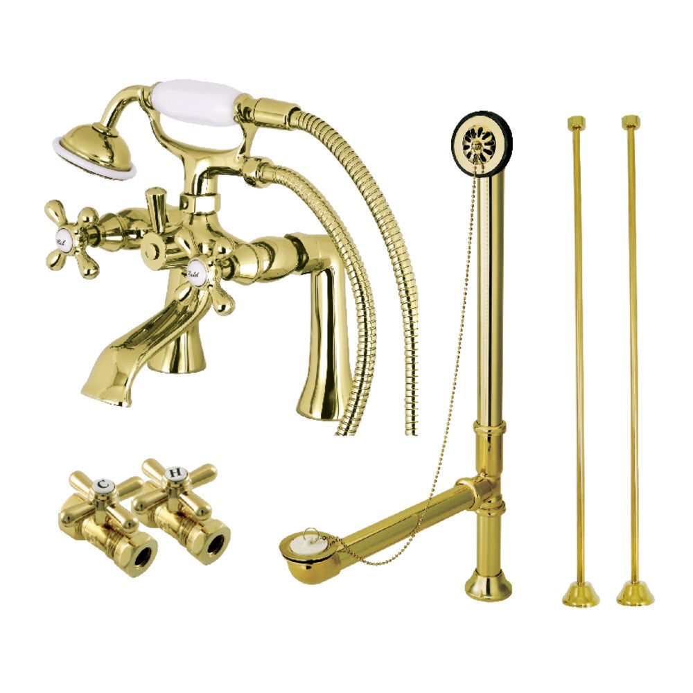 Kingston Brass CCK268ORB Vintage Deck Mount Clawfoot Tub Faucet Package