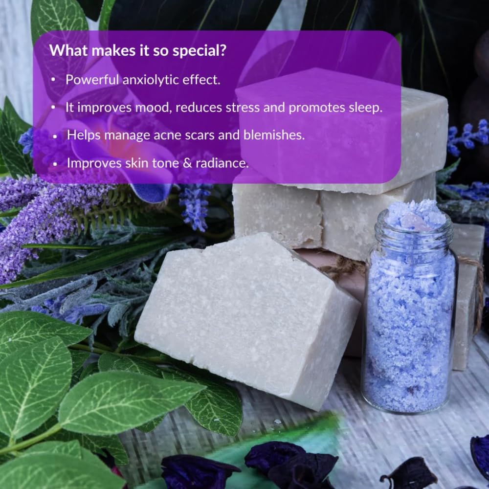 Handmade Organic Soap Bar - 100% Natural Lavender, Rosemary & Cedarwood Soap for Bath & Shower | Chemical-Free, Sulfate-Free, Plastic-Free | 125g (Pack of 3) | Perfect for Sensitive Skin, Spa Day, Eco-Friendly Gifts & Relaxing Aromatherapy