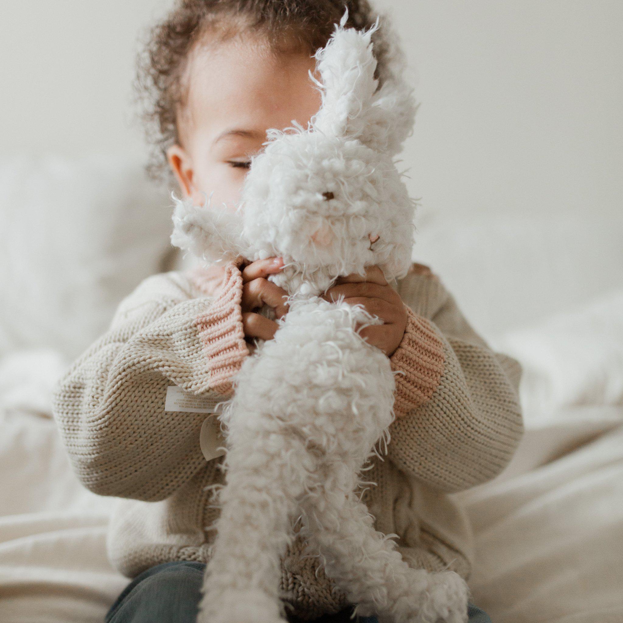 Shaggy Hoppy the Bunny - Soft Plush Stuffed Animal Toy for Kids & Babies - Perfect for Easter Gifts, Nursery Decor, and Cuddling