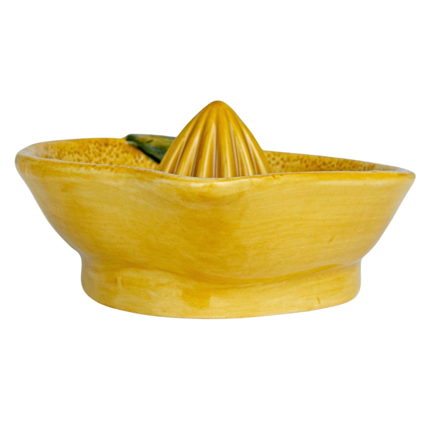 Hand Painted Stoneware Lemon Shaped Juicer - Ceramic Citrus Press for Lemon Lime Orange - Perfect for Fresh Juice, Cocktails & Kitchen Decor