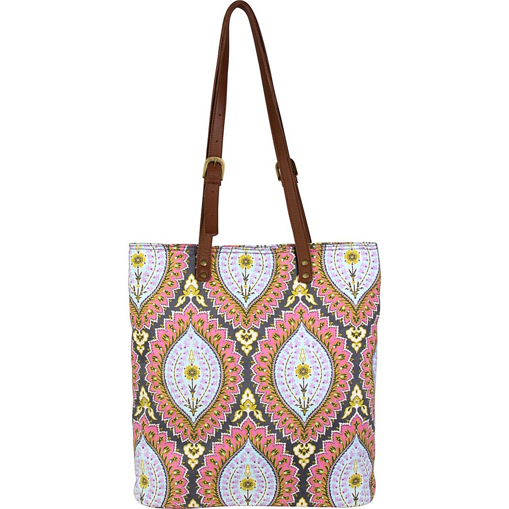 Amy Butler for Kalencom Carmen Tote Bag - Imperial Paisley Cosmos Print - Stylish & Spacious Women's Handbag for Work, Travel & Everyday Use