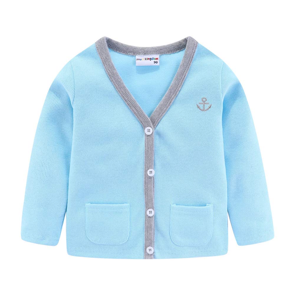Mud Kingdom Boys' Cute Embroidered Cardigan Jacket - Soft Casual Knit Sweater for Toddlers & Kids - Perfect for Playdates, School & Family Outings