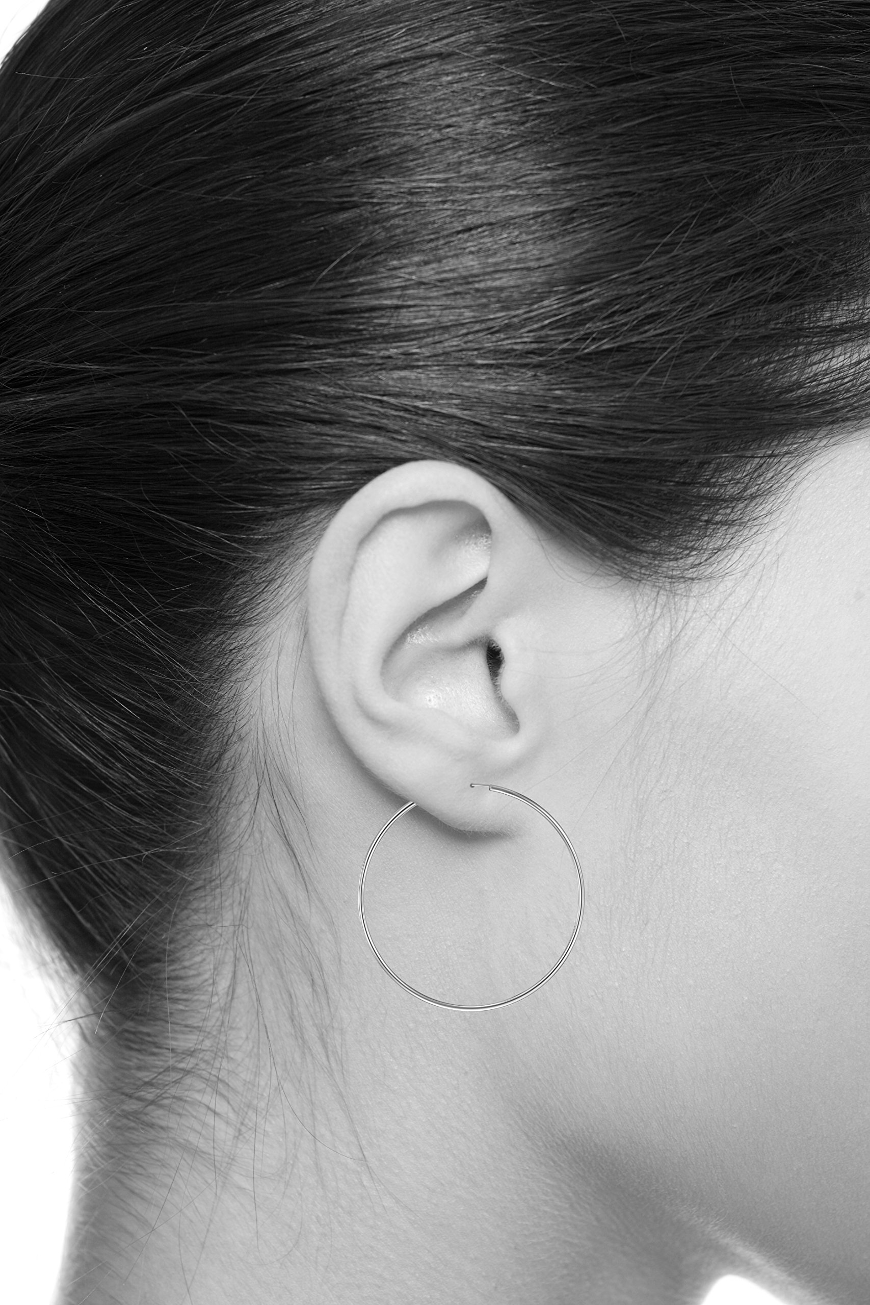 14K White Gold 2mm Endless Hoop Earrings for Women - 9 Sizes (14mm-30mm) | Minimalist Dainty Everyday Jewelry for Work, Date Night & Gifting