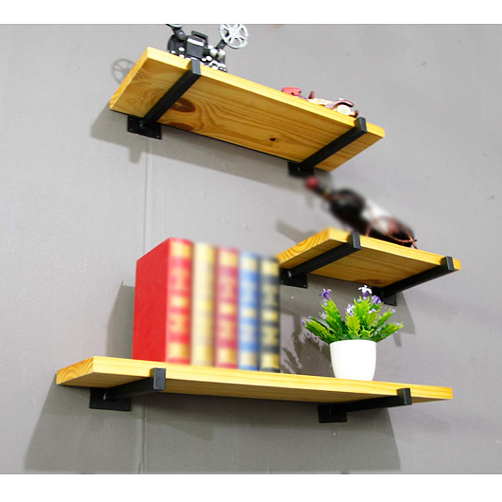 Heavy Duty Floating Shelf Brackets - 2 Pack 15cm/5.9in Wrought Iron Wall Mounted Shelf Supports for Bookshelves, Storage Racks & Shoe Racks - Hidden Right Angle Pipe Design for Modern Home & Office Organization