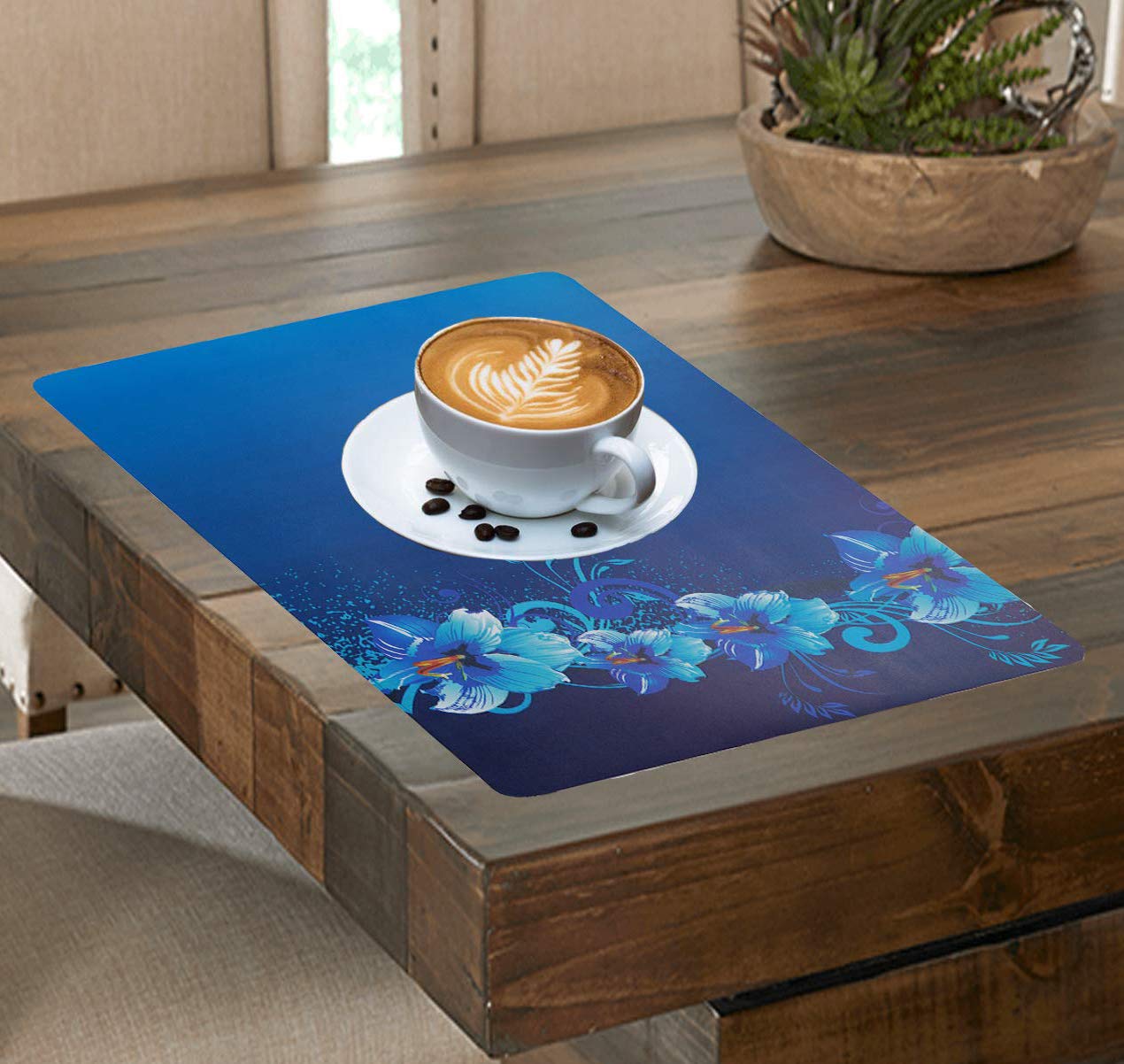 Premium PVC Printed Placemats Set of 6 - Waterproof Table Mats for Dining, Kitchen, Fridge & Multipurpose Use (43x28cm) - Ideal for Home Decor, Parties & Daily Dining Protection