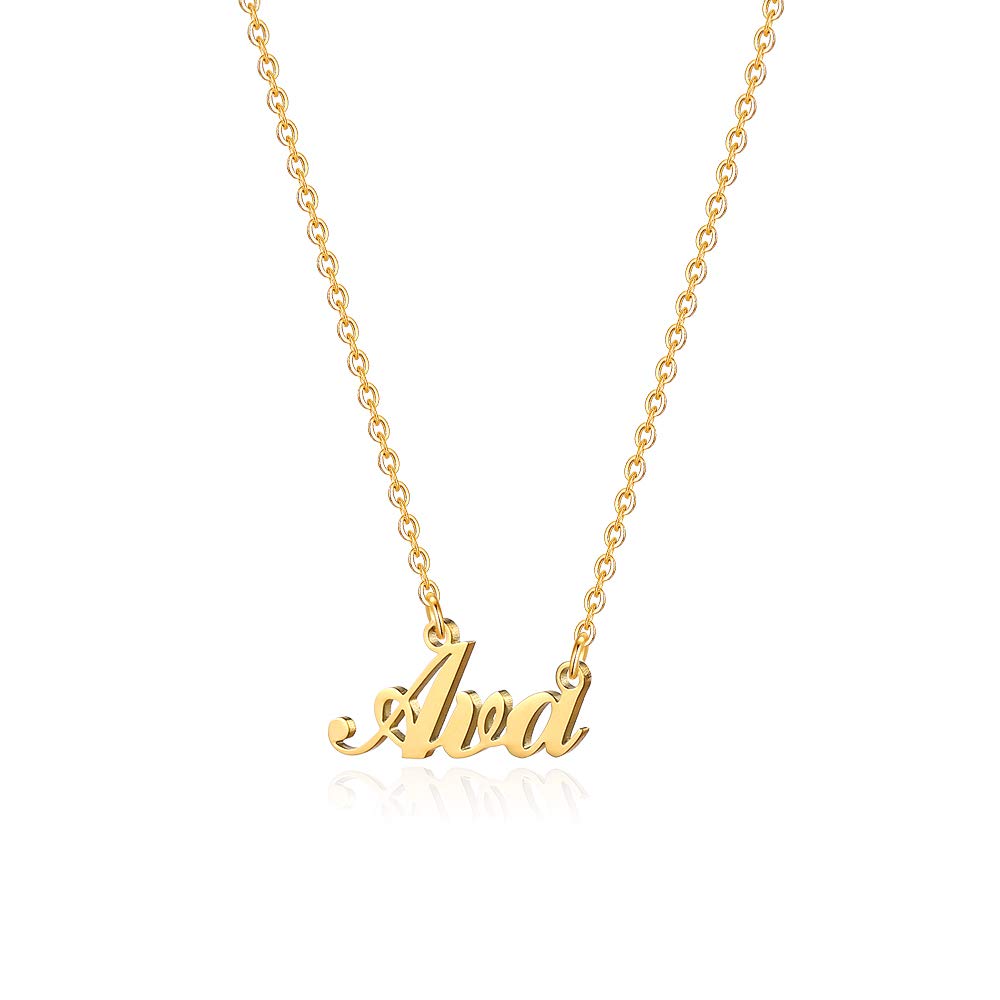 Custom Name Necklace Personalized - 18K Gold Plated Monogram Necklace for Women, Girls, Teens & Kids | Perfect Gift for Birthday, Anniversary & Valentine's Day | Elegant Jewelry for Everyday Wear & Special Occasions