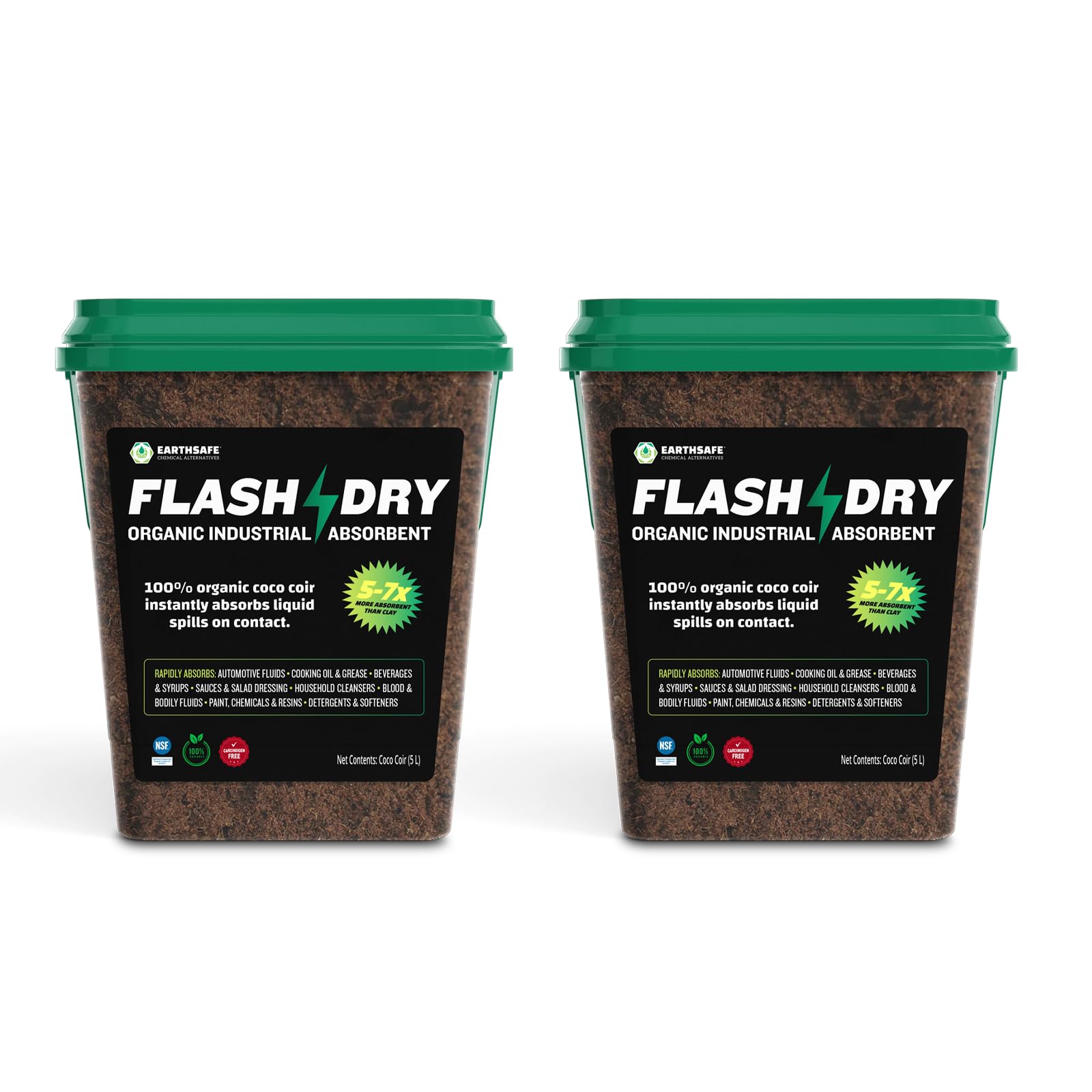FlashDry Pro Portable Complete Spill Kit - 15 Absorbent Pads, 2 Sorbent Socks, Nitrile Gloves & More | Emergency Oil & Chemical Leak Cleanup for Garage, Workshop, Industrial Use