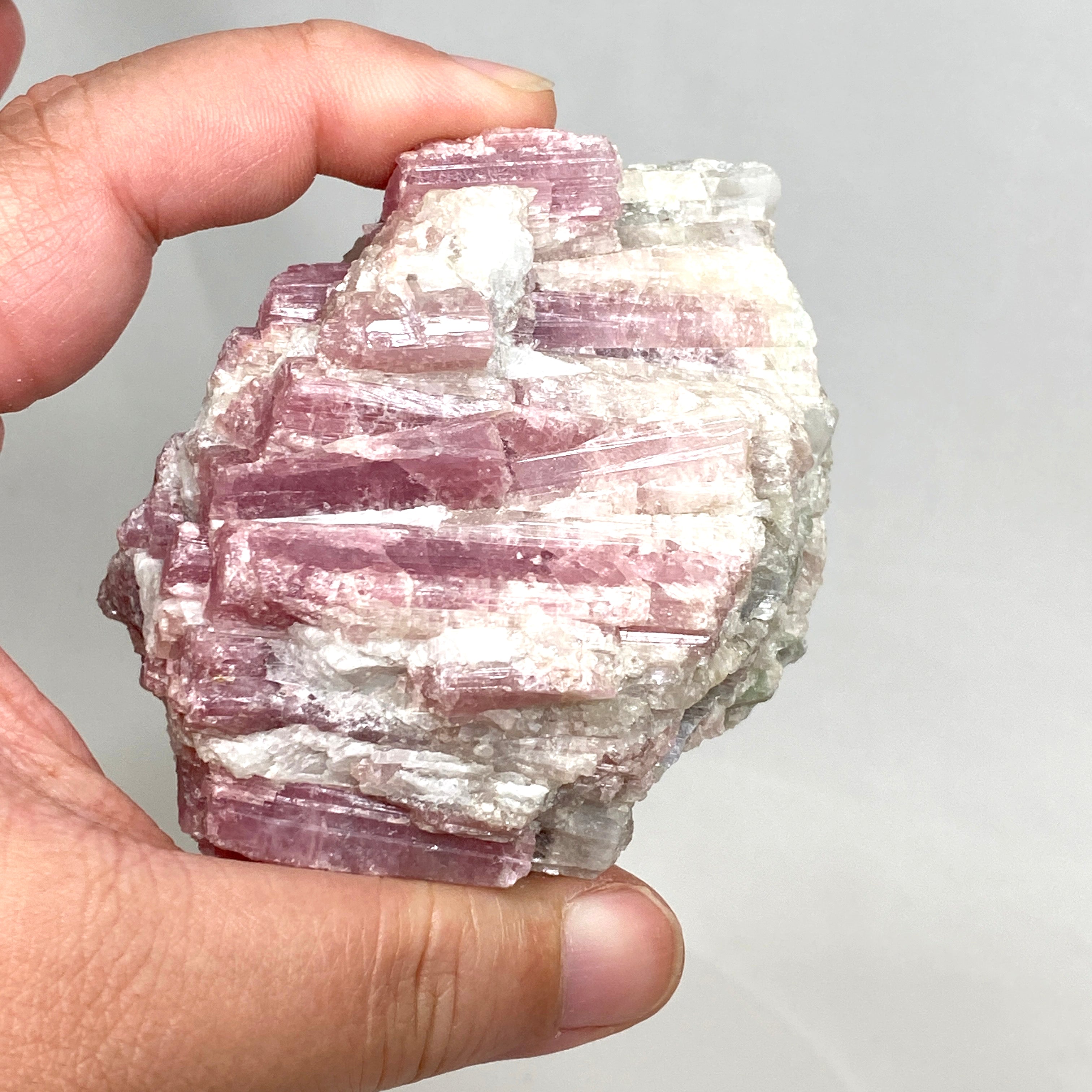Natural Pink Tourmaline on Quartz Crystal - PTQ 04 Specimen for Mineral Collectors, Healing Crystals & Home Decor | Perfect for Meditation, Reiki & Display Cases