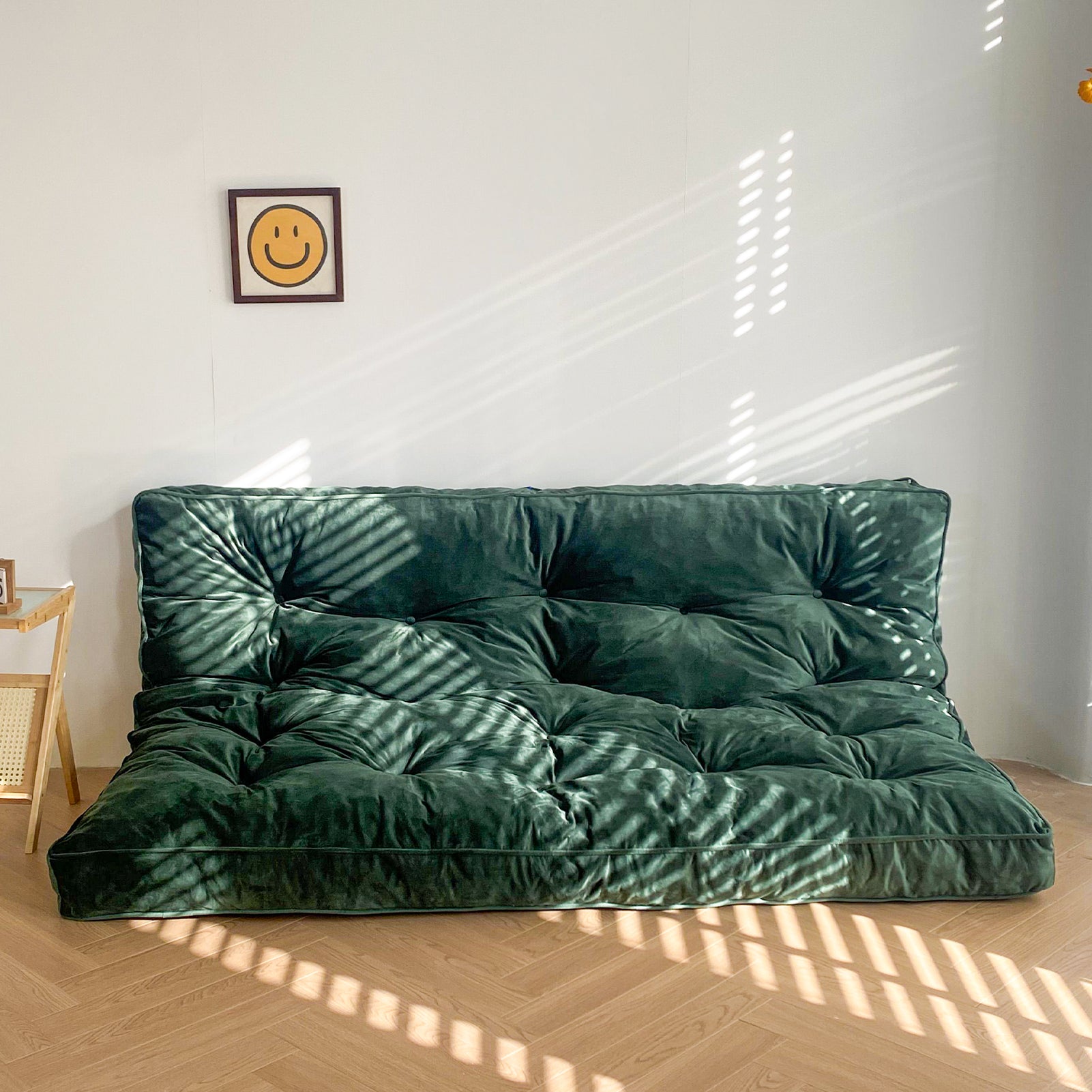 MAXYOYO 6-Inch Velvet Futon Mattress for Sofa Bed - Green (Mattress Only) | Comfortable & Space-Saving for Small Apartments, Guest Rooms & Dorm Living