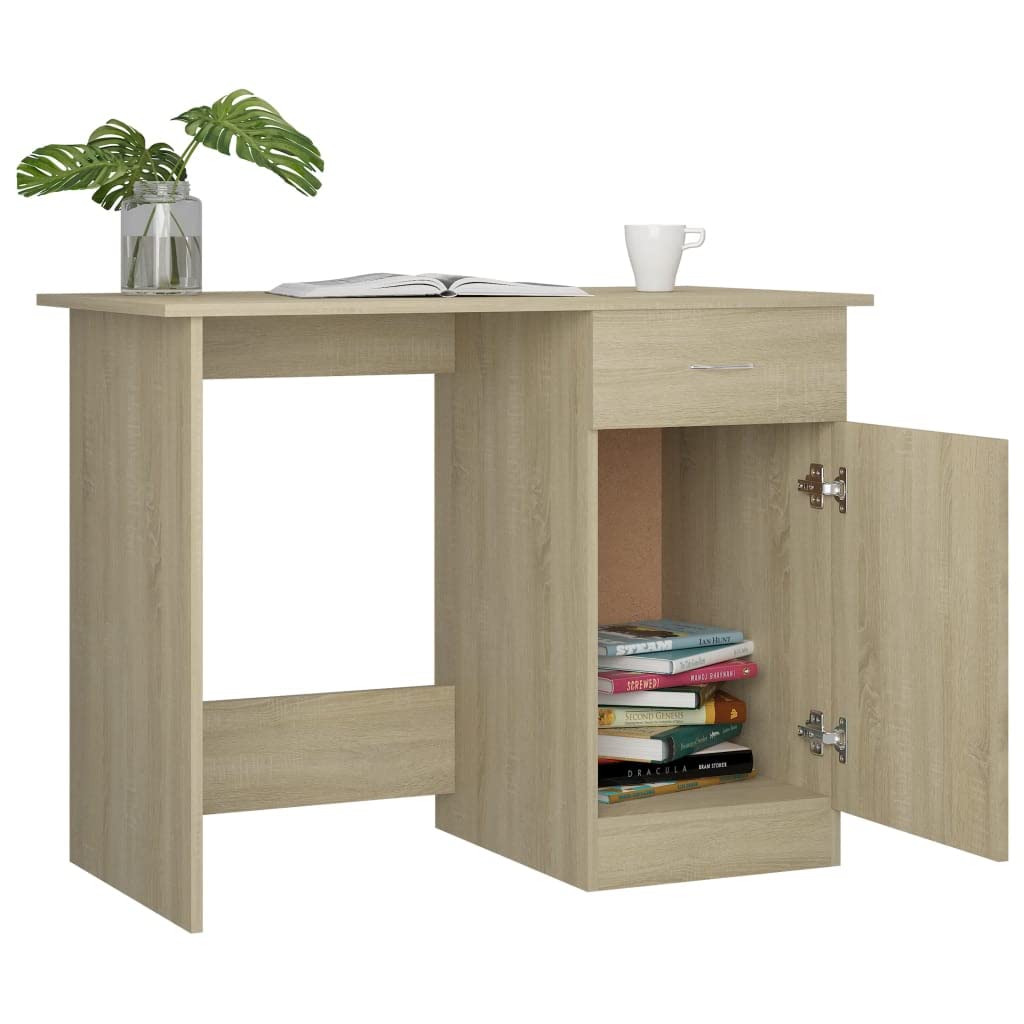 Sonoma Oak Computer Desk with Drawer & Door - 39.4