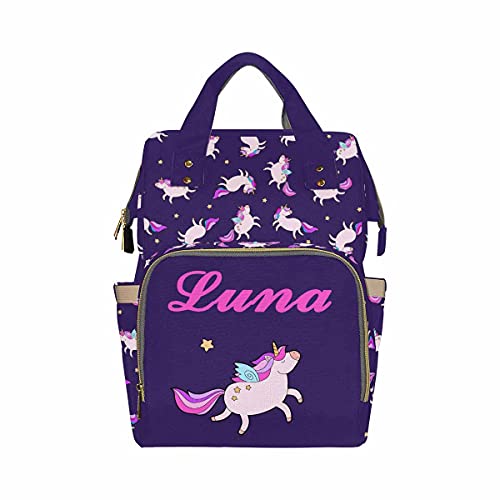**Personalized Baby Diaper Backpack - Custom Name Mommy Nursing Bag for Boys & Girls, Waterproof Multifunctional Travel Daypack - Perfect Baby Shower Gift for New Moms**    *(Use Cases: Ideal for daycare, family outings, travel, and as a stylish baby shower gift for new parents.)*