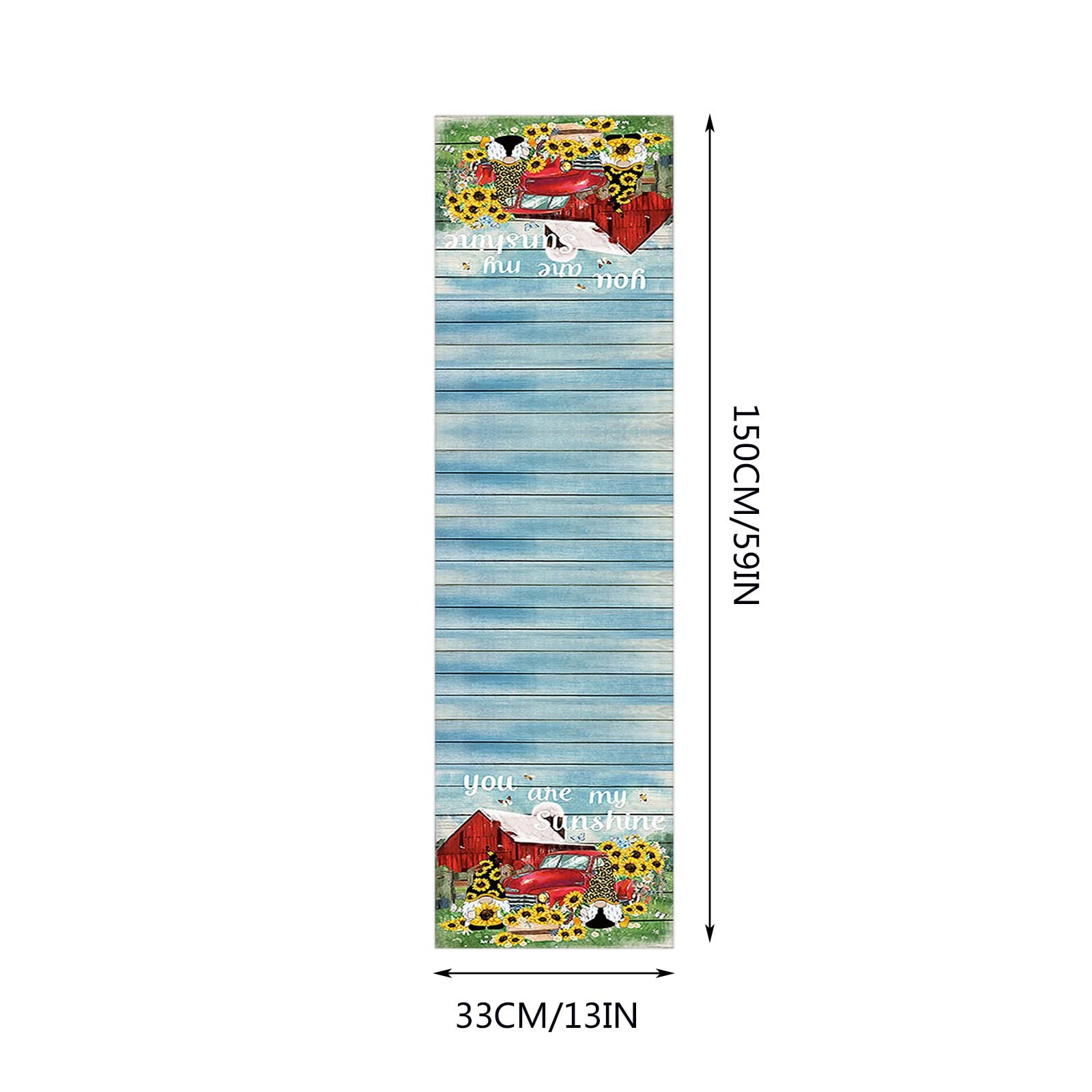 Handmade Wooden Table Flag - Cute Gnome & Floral Design with Tulips & Sunflowers - Cotton Linen Table Runner Decor for Summer Festival & Home Parties - Perfect for Outdoor Picnics, Garden Decor & Seasonal Celebrations