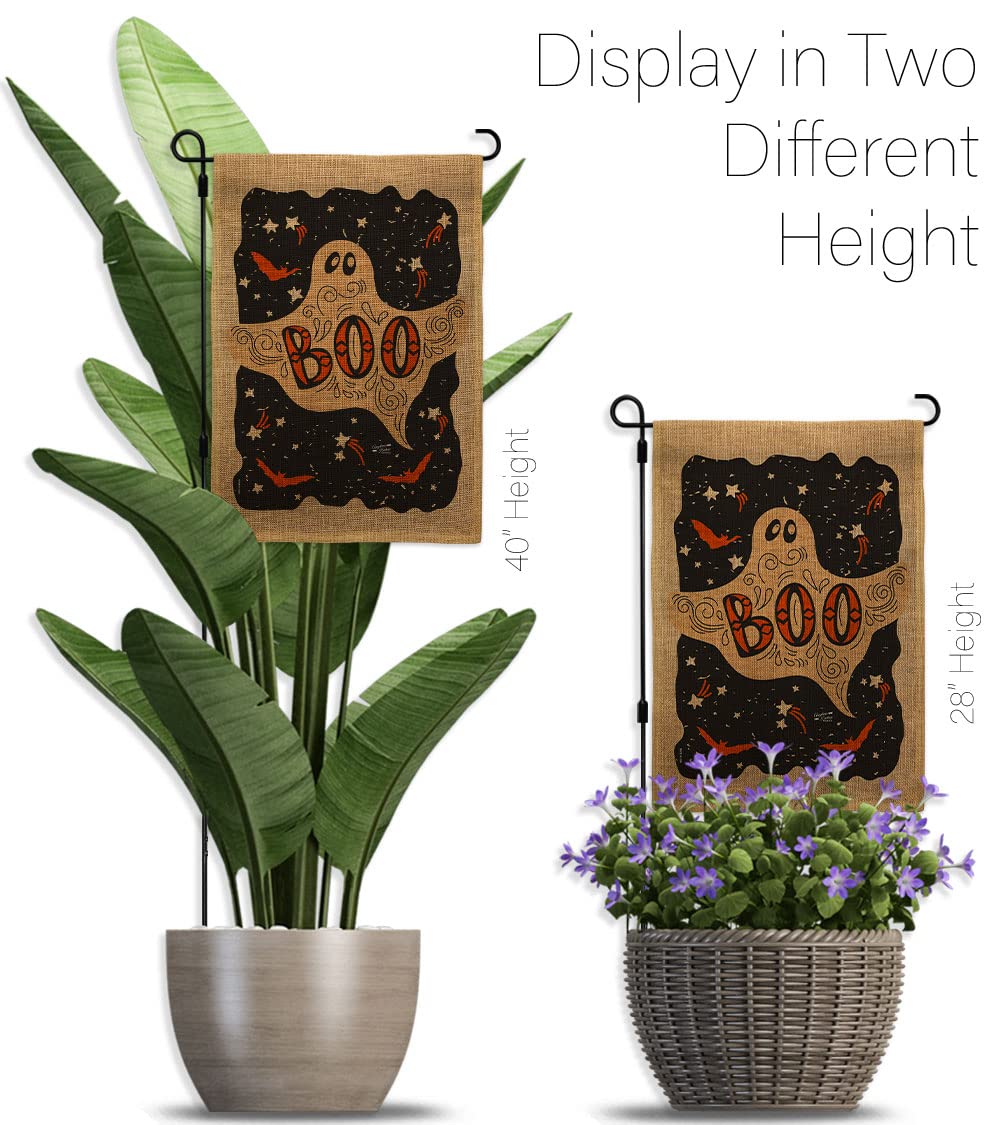 Halloween Garden Flag Set - Spooky Witch, Black Cat & Pumpkin Decor for Fall Yard