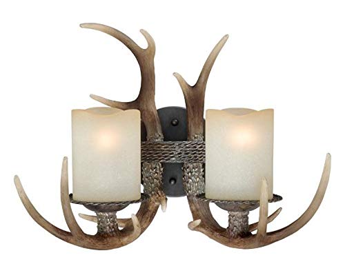 Black Walnut Yoho 2-Light Bathroom Vanity Light Fixture - 19.25 Inch Wide Modern Sconce for Bathroom, Powder Room & Dressing Area