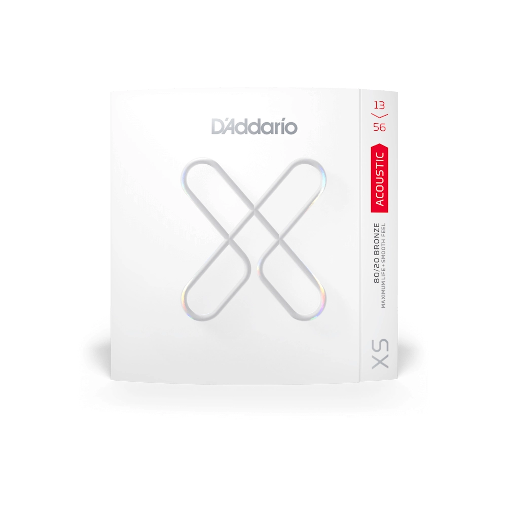 D'Addario XSABR1356 XS 80/20 Bronze Coated Acoustic Guitar Strings - Medium Gauge .013-.056 - Long-Lasting Tone & Playability for Stage & Studio Performances