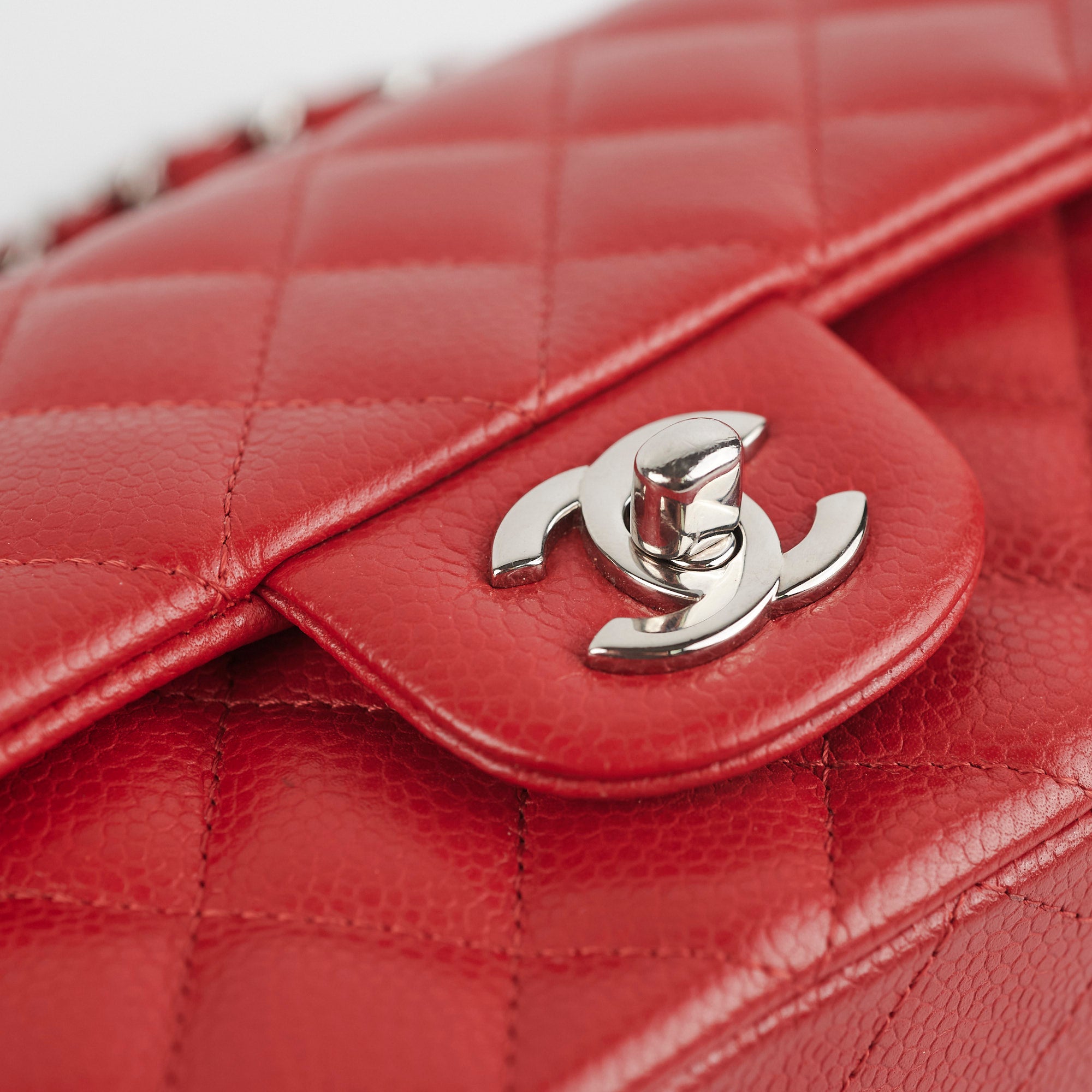 Chanel Mini Rectangular Flap Bag in Red Caviar Leather - Luxury Crossbody Purse for Women, Perfect for Parties & Date Nights