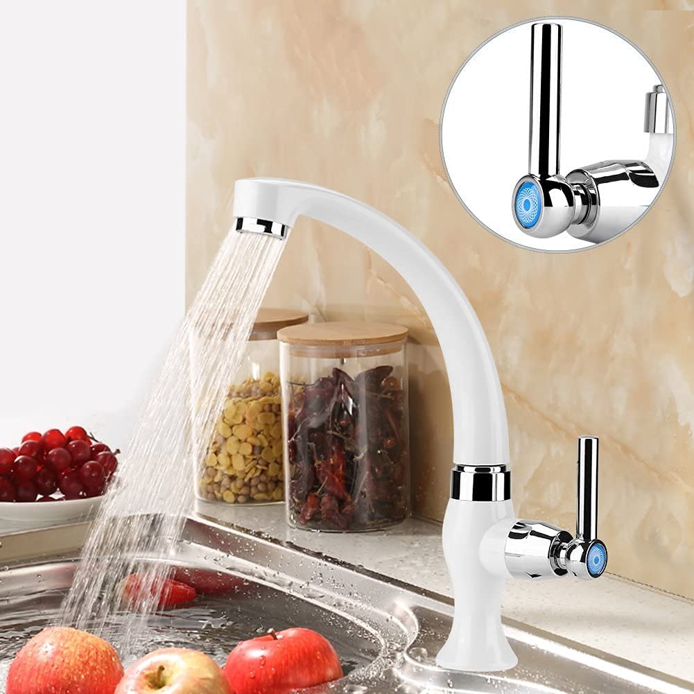 ABS Plastic Cold Water Kitchen Sink Faucet - Straight Wall Mount Single Handle Tap for Dishwashing & Food Prep (Ideal for Small Kitchens, RVs, and Outdoor Use)
