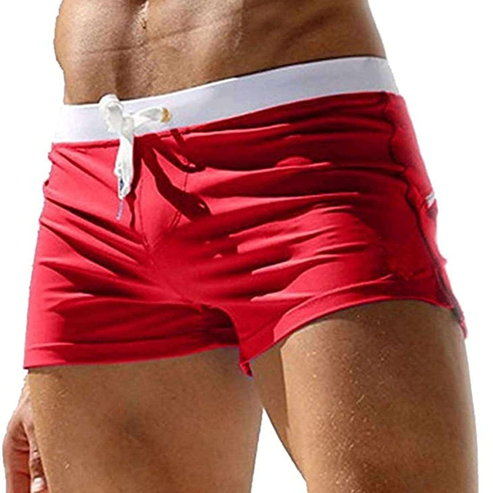 **Men's Quick Dry Board Shorts - Solid Color Swim Trunks for Beach, Surfing & Swimming | Fashionable & Comfortable Swimwear for Outdoor Water Sports**