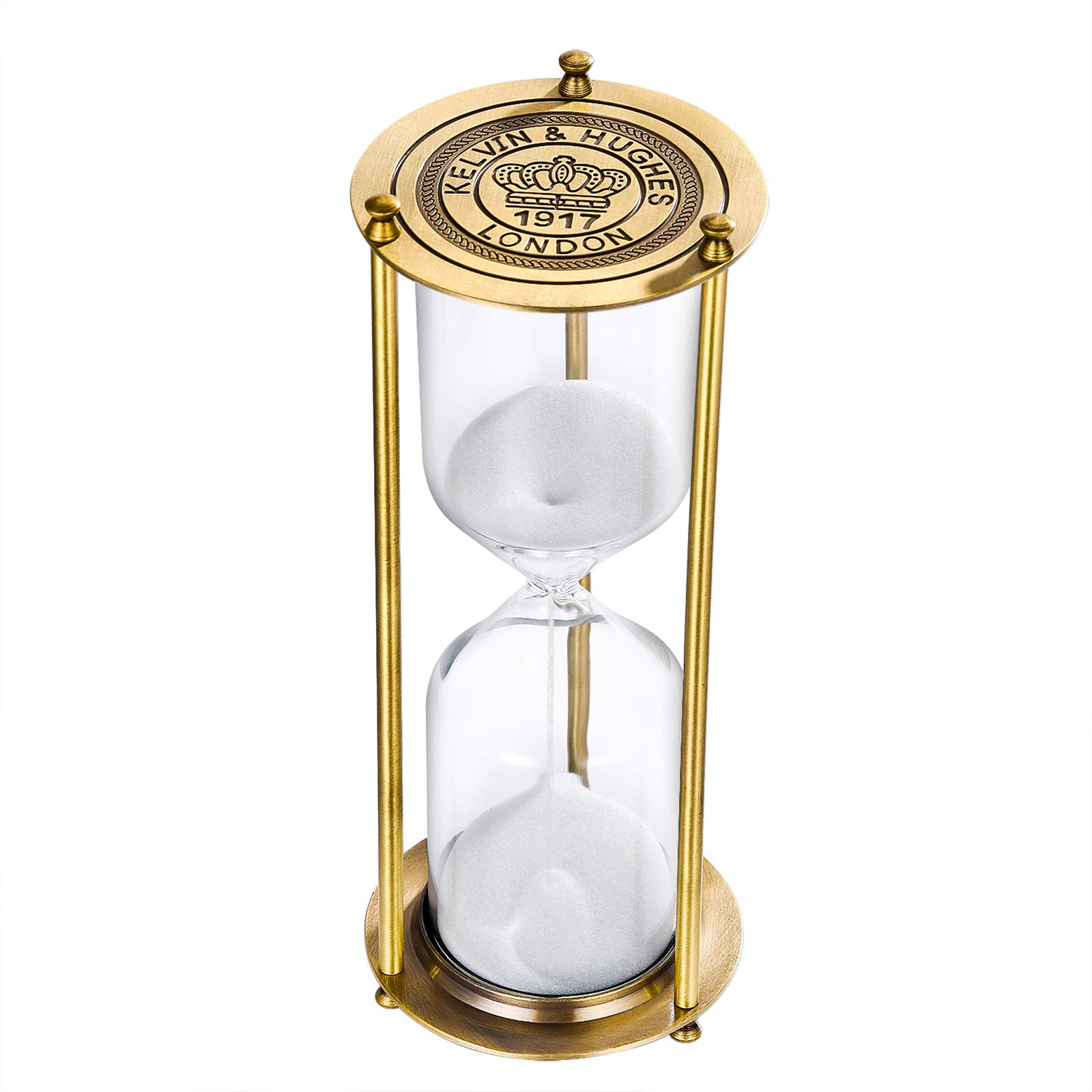 60 Minute Vintage Brass Sand Timer - Antique Hourglass with White Sand for Home, Office, Desk Decor | Perfect for Meditation, Cooking, Games & Gifts