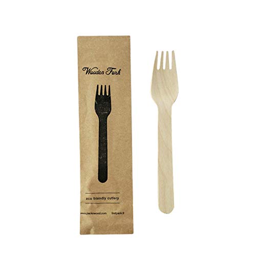 Eco-Friendly Wooden Forks 500 Pack - 6.2
