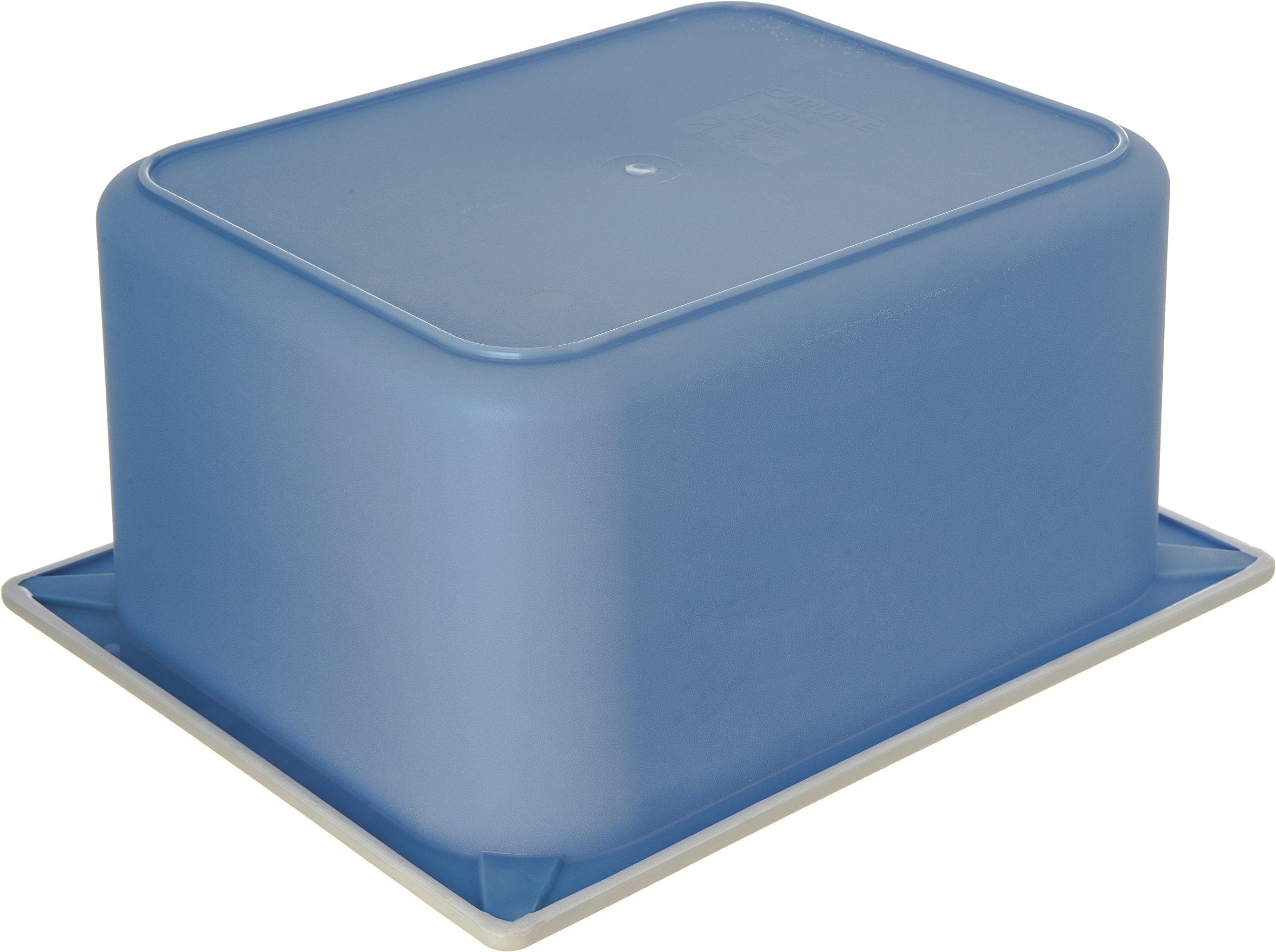 Carlisle FoodService Coldmaster Coolcheck 6-Quart Plastic Food Pans - White & Blue Commercial-Grade Cold Food Containers for Catering, Restaurants & Kitchen Use | Perfect for Buffet Serving, Salad Storage & Food Prep