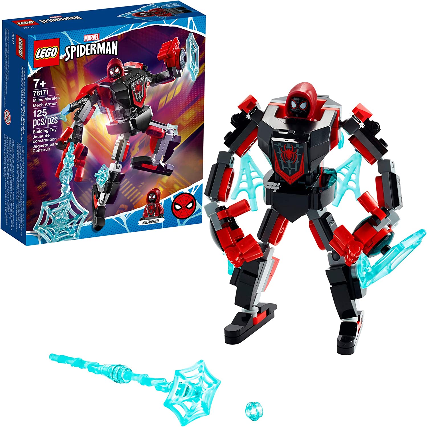LEGO Marvel Miles Morales Spiderman Mech Armor Set 76171 - Superhero Building Toy for Kids & Collectors - Perfect for Creative Play & Display