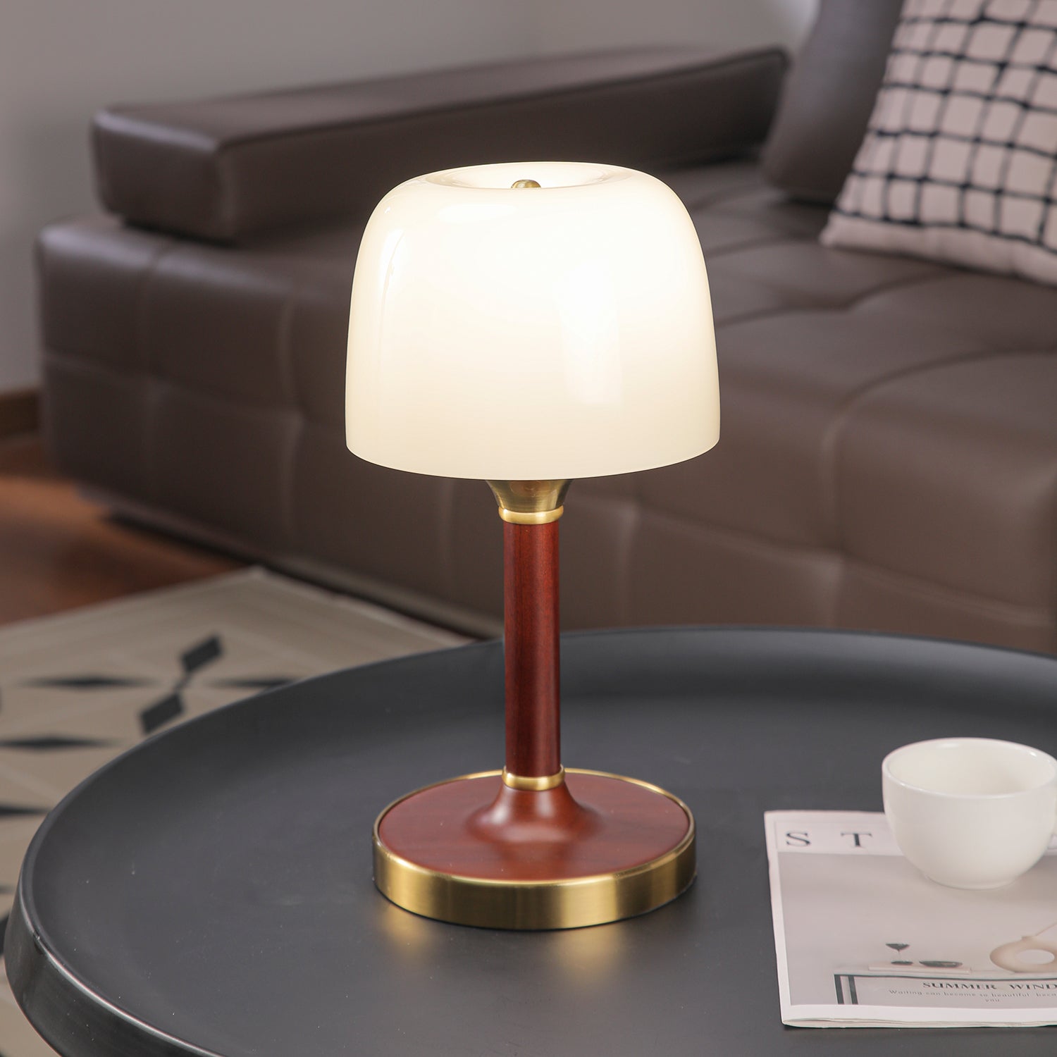 Elio Modern LED Table Lamp - Adjustable Brightness, USB Charging Port, Nightstand & Desk Light for Bedroom, Office, Living Room - Perfect for Reading, Working & Relaxing
