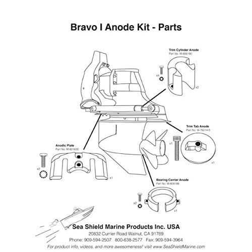 Mercruiser Bravo 1 Aluminum Anode Kit - Complete Replacement Kit with Screws for Marine Boat Engine Protection | Saltwater & Freshwater Use