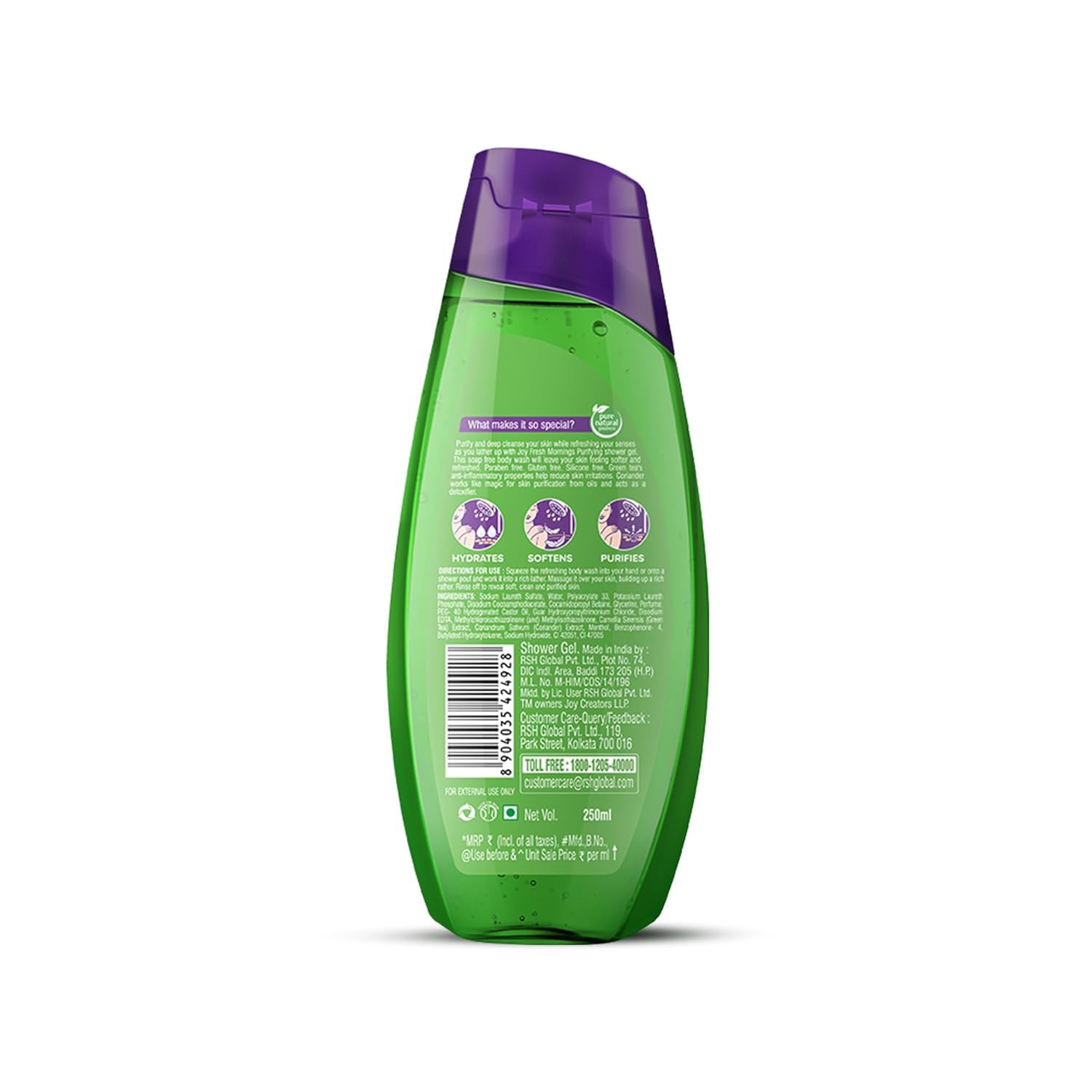 Fresh Mornings Purifying Shower Gel & Body Wash - 8.45 Fl Oz (250ml) | Hydrating & Refreshing Cleanser for Men & Women | Perfect for Daily Use & Gym Recovery