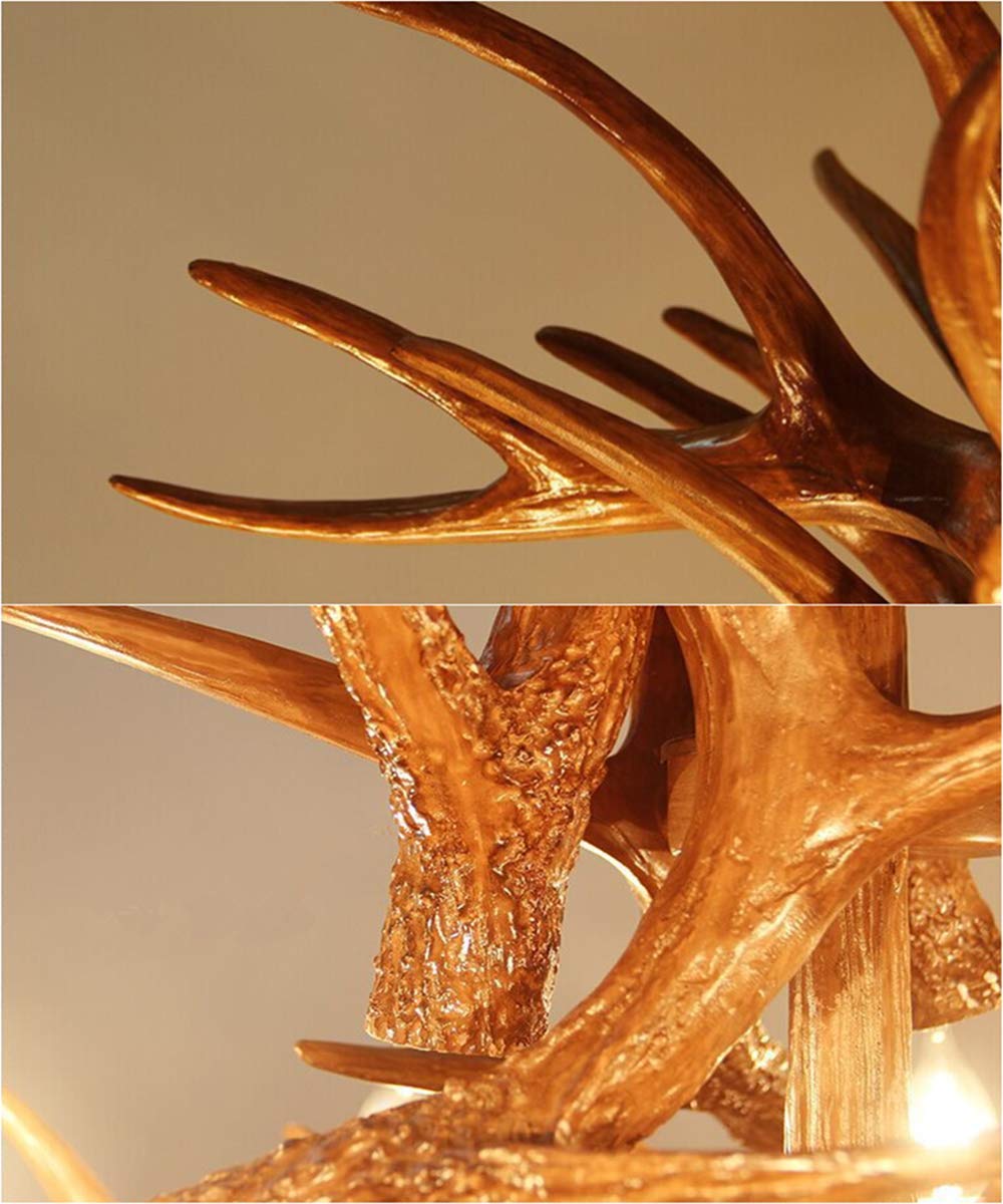 Rustic Antlers Chandelier - 4-Light Deer Horn Pendant Lamp with Farmhouse Candle Style for Dining Room, Living Room & Cabin Decor | Perfect for Cozy Cabin Retreats, Rustic Weddings and Western-Themed Home Decor